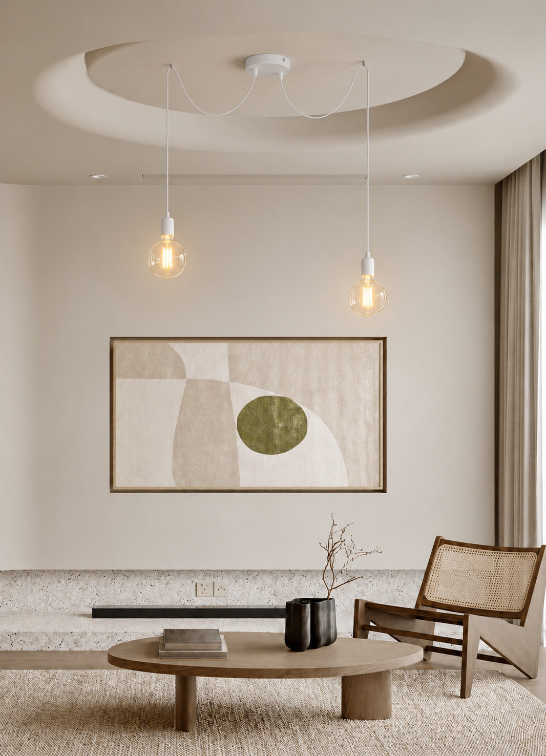 2-Light Metal Ceiling Rose Kit