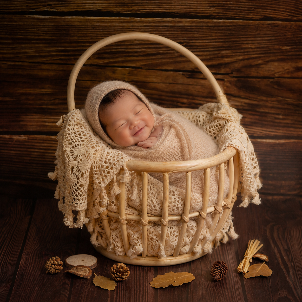 Kira Rattan Baby Photography Prop - Handwoven Rattan Fibre