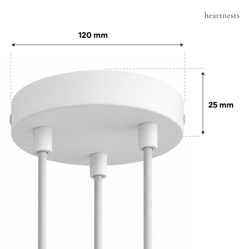 3-Light Metal Ceiling Rose Kit