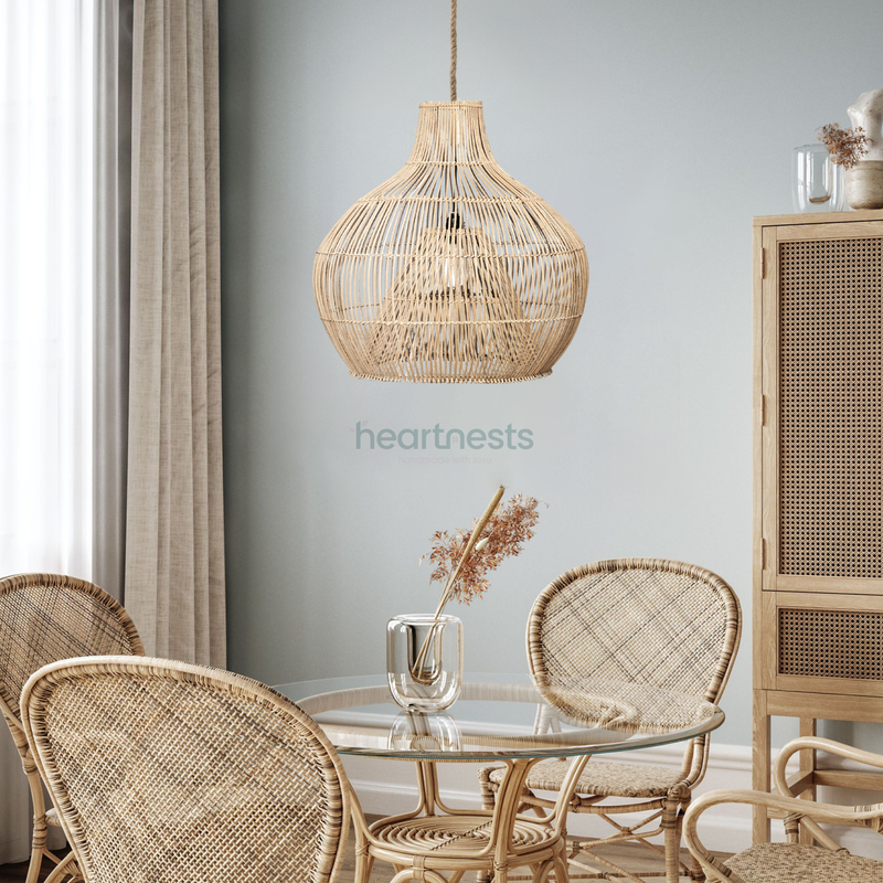 Aida Rattan Pendant Light - Handwoven Cane Rattan