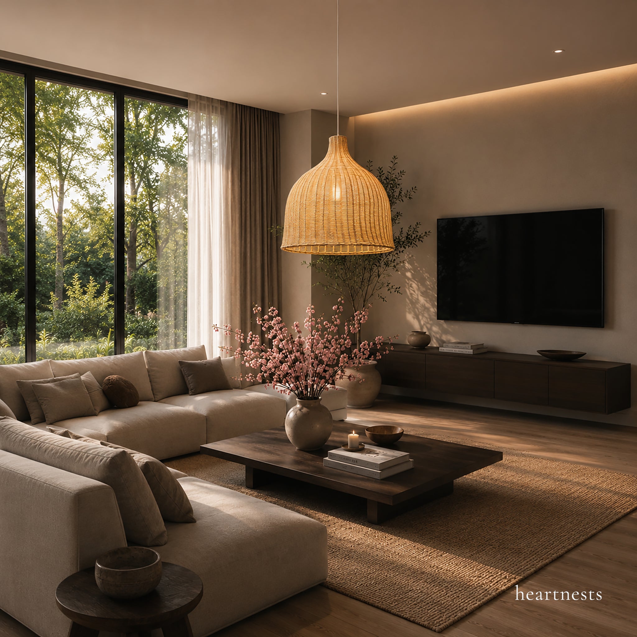 Baleria Rattan Pendant Light - Handwoven Cane Rattan