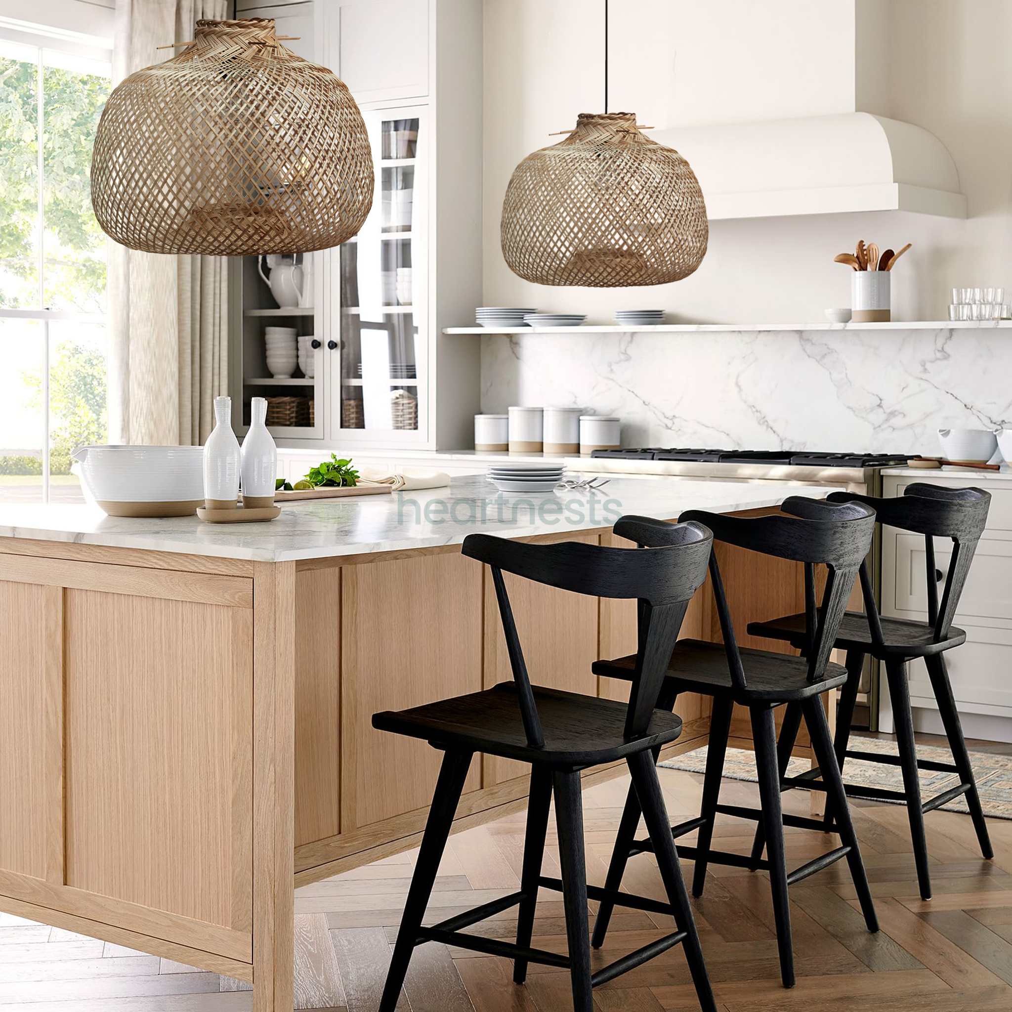 Bali Bamboo Pendant Light - Handwoven Organic Bamboo