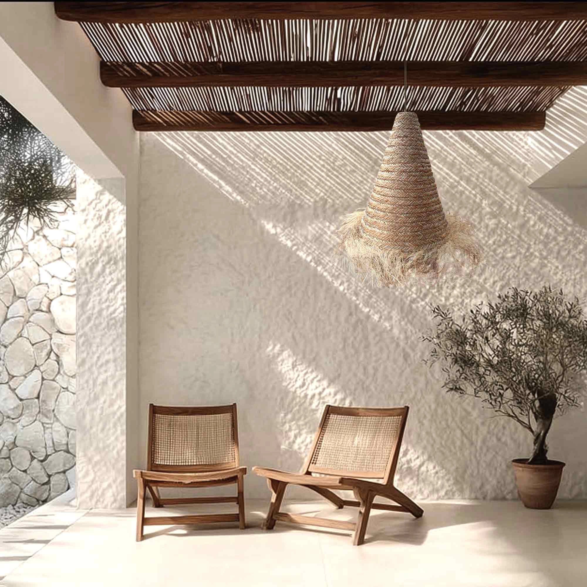 Bora Seagrass Pendant Light - Handwoven Organic Seagrass