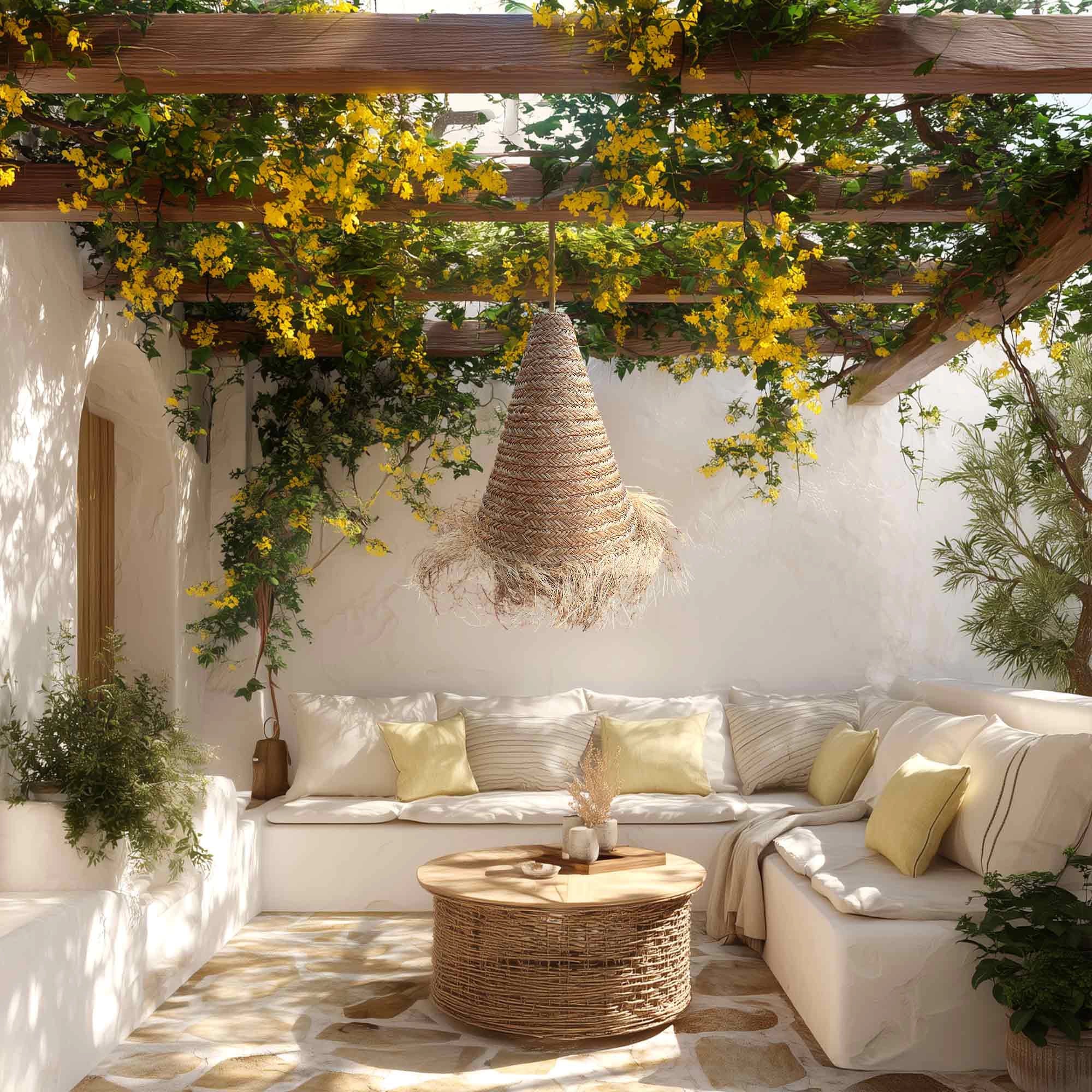 Bora Seagrass Pendant Light - Handwoven Organic Seagrass
