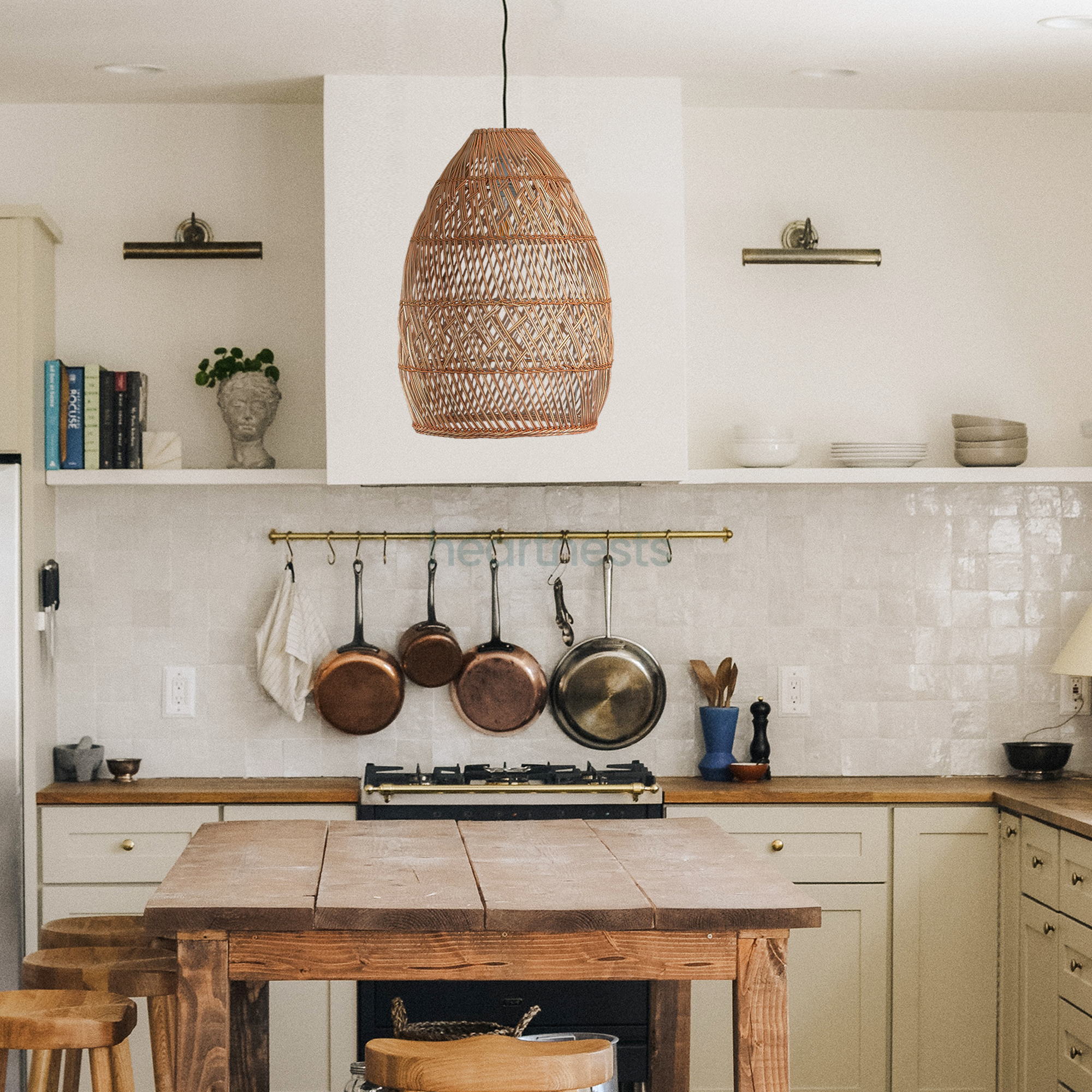 Brighton Rattan Pendant Light Size D35cm. Hot Trend 2023-2024