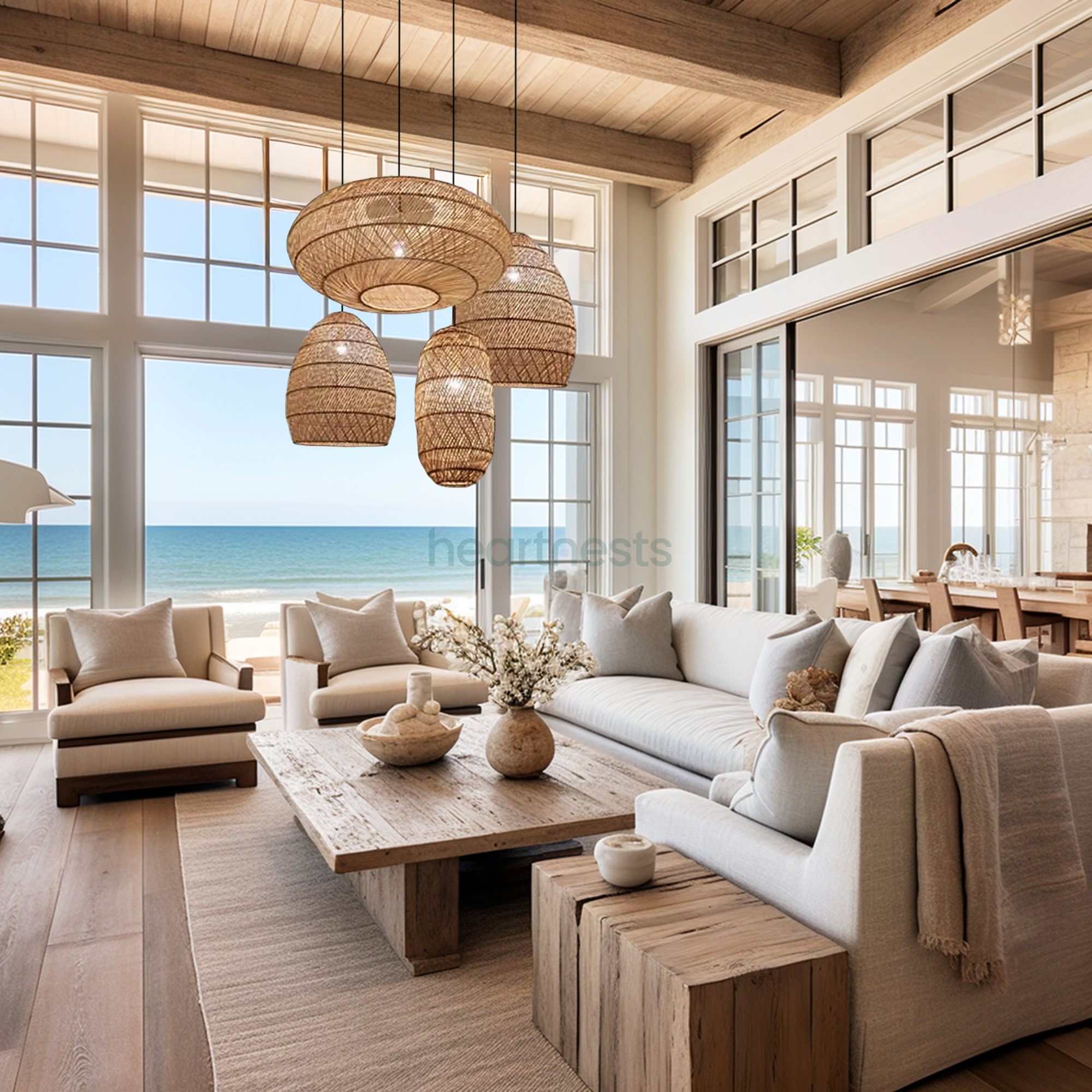 Brighton Rattan Pendant Light Size D35cm. Hot Trend 2023-2024