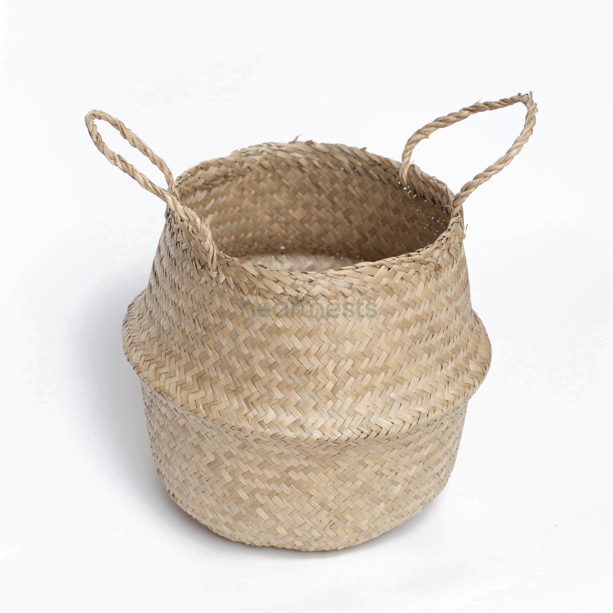 Euca Storage Basket Woven Seagrass Belly Basket