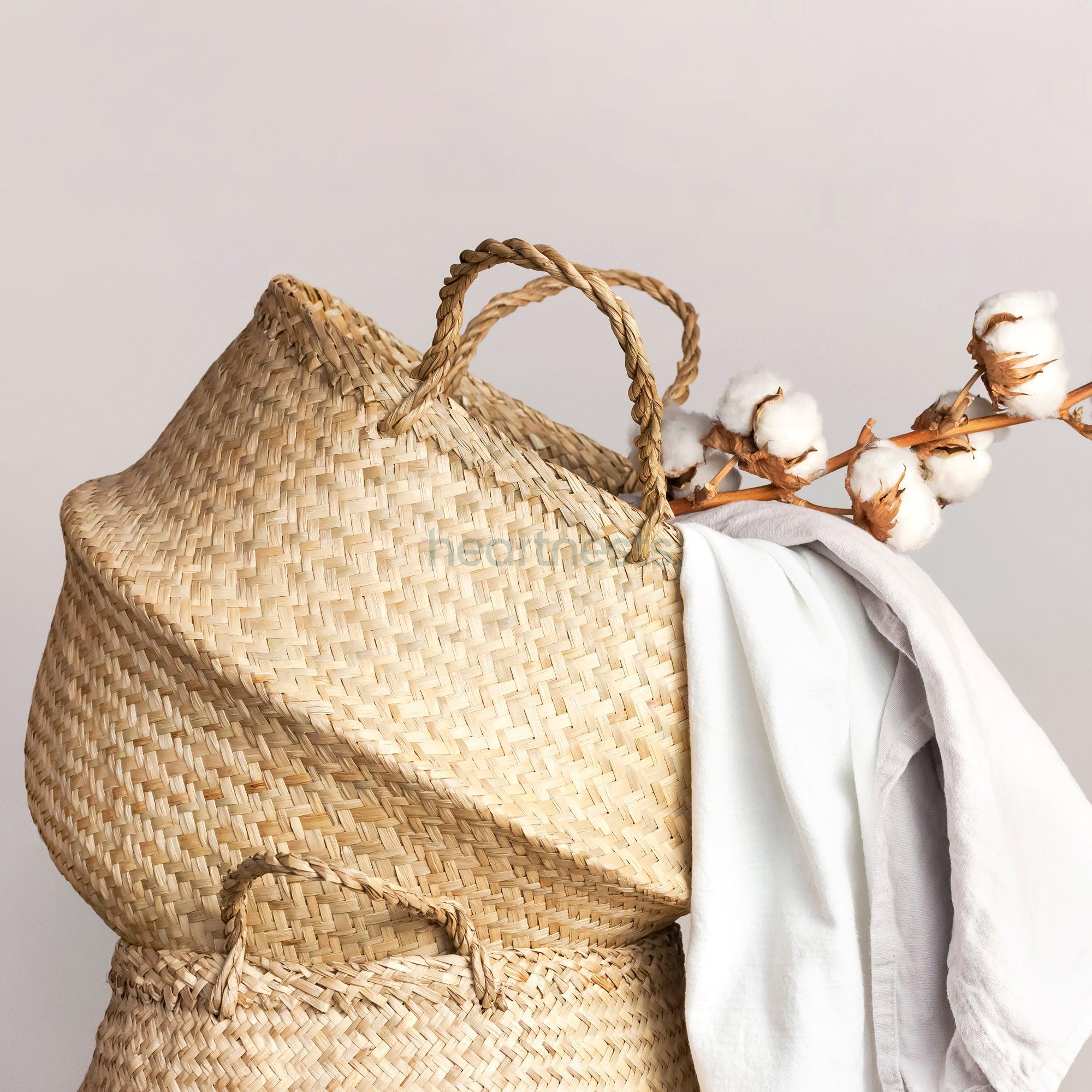 Euca Storage Basket Woven Seagrass Belly Basket