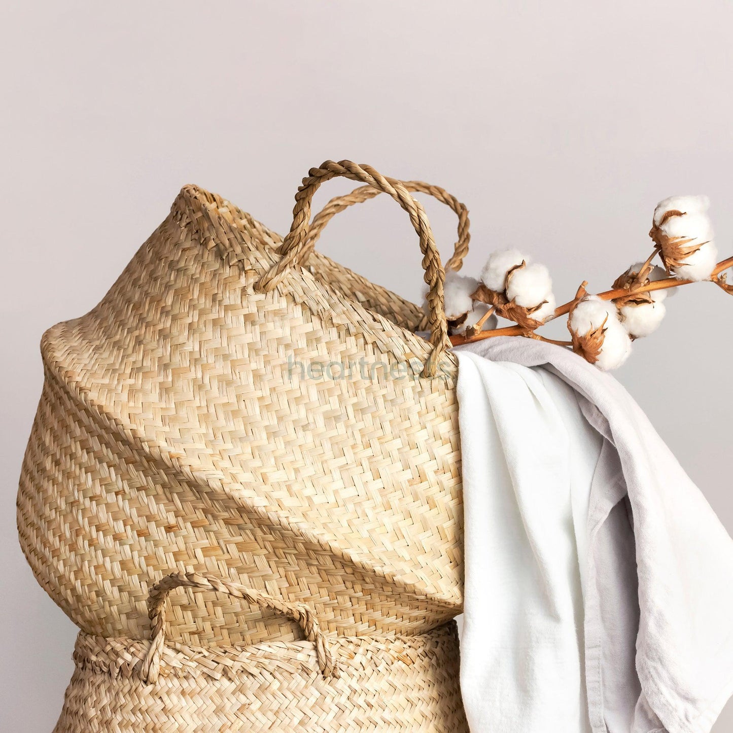 Euca Storage Basket Woven Seagrass Belly Basket