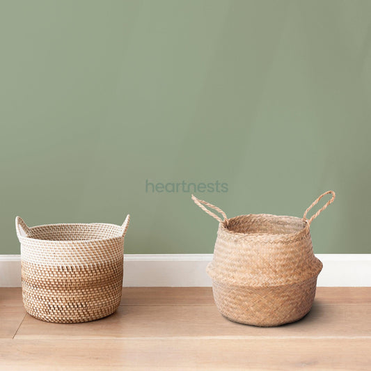 Euca Storage Basket Woven Seagrass Belly Basket