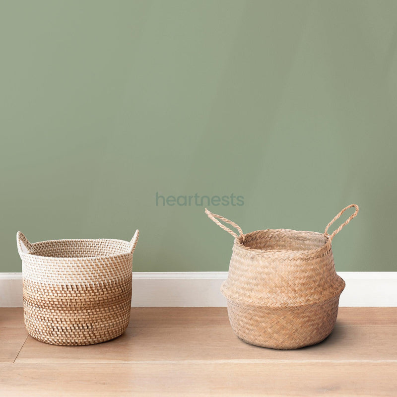 Euca Storage Basket Woven Seagrass Belly Basket