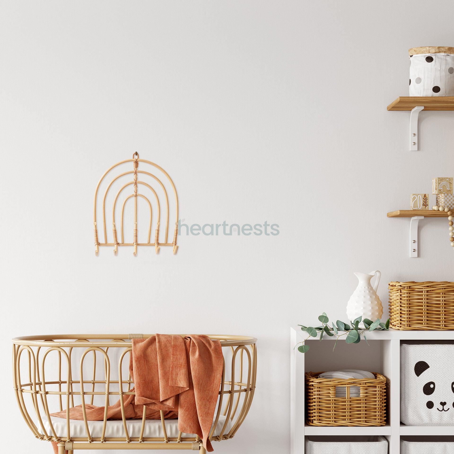 Fina 5 Hook Rattan Wall Hanger