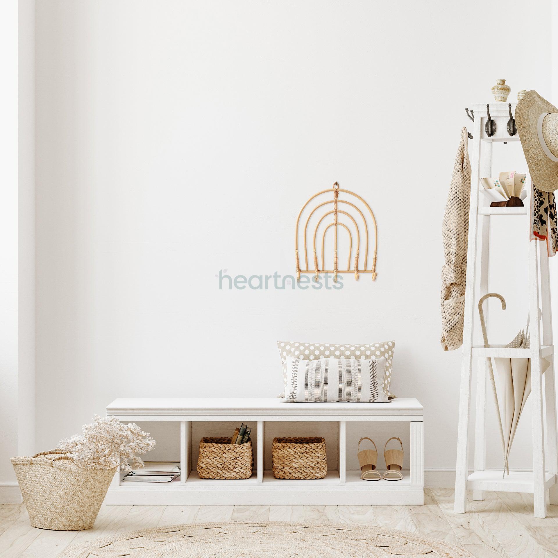 Fina 5 Hook Rattan Wall Hanger