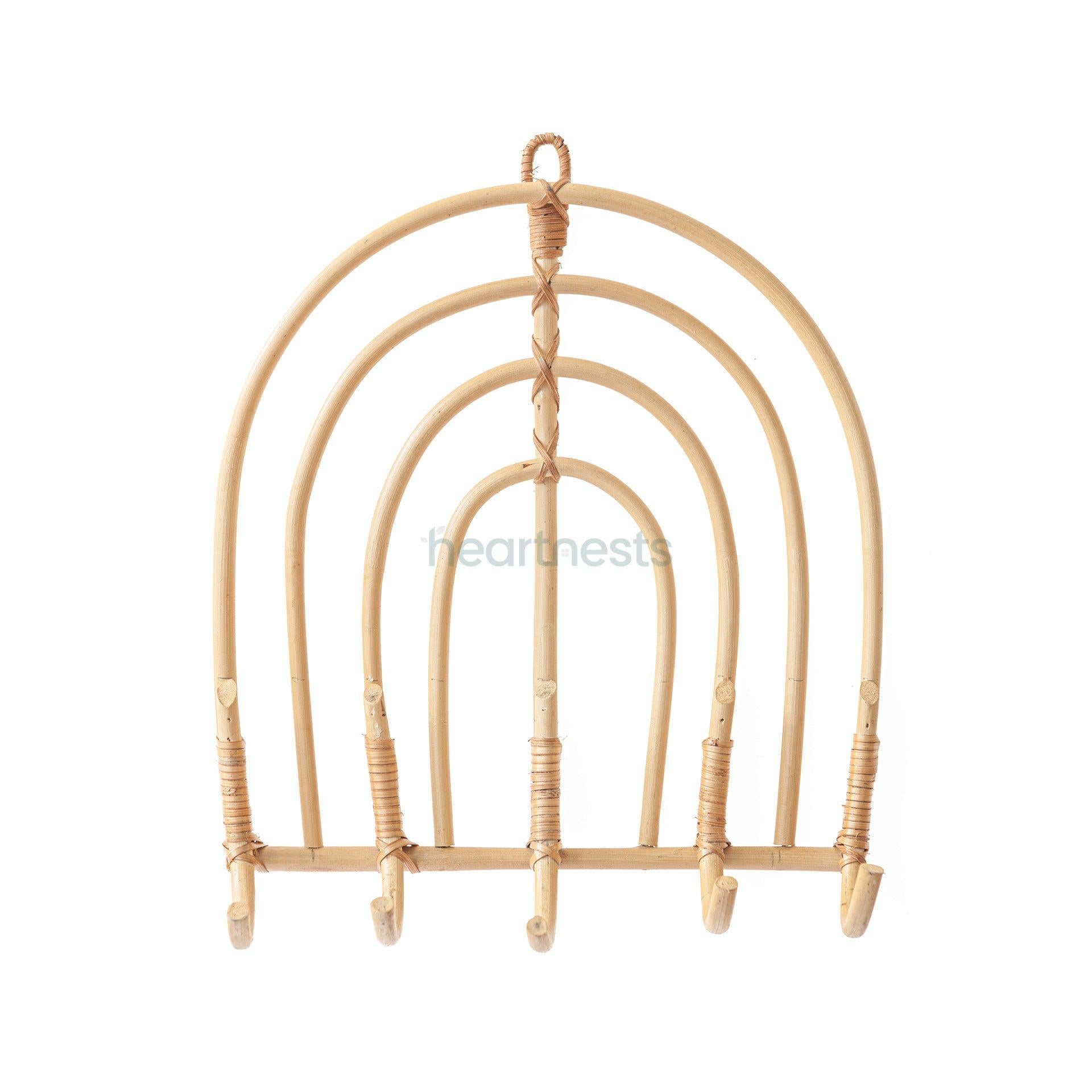 Fina 5 Hook Rattan Wall Hanger