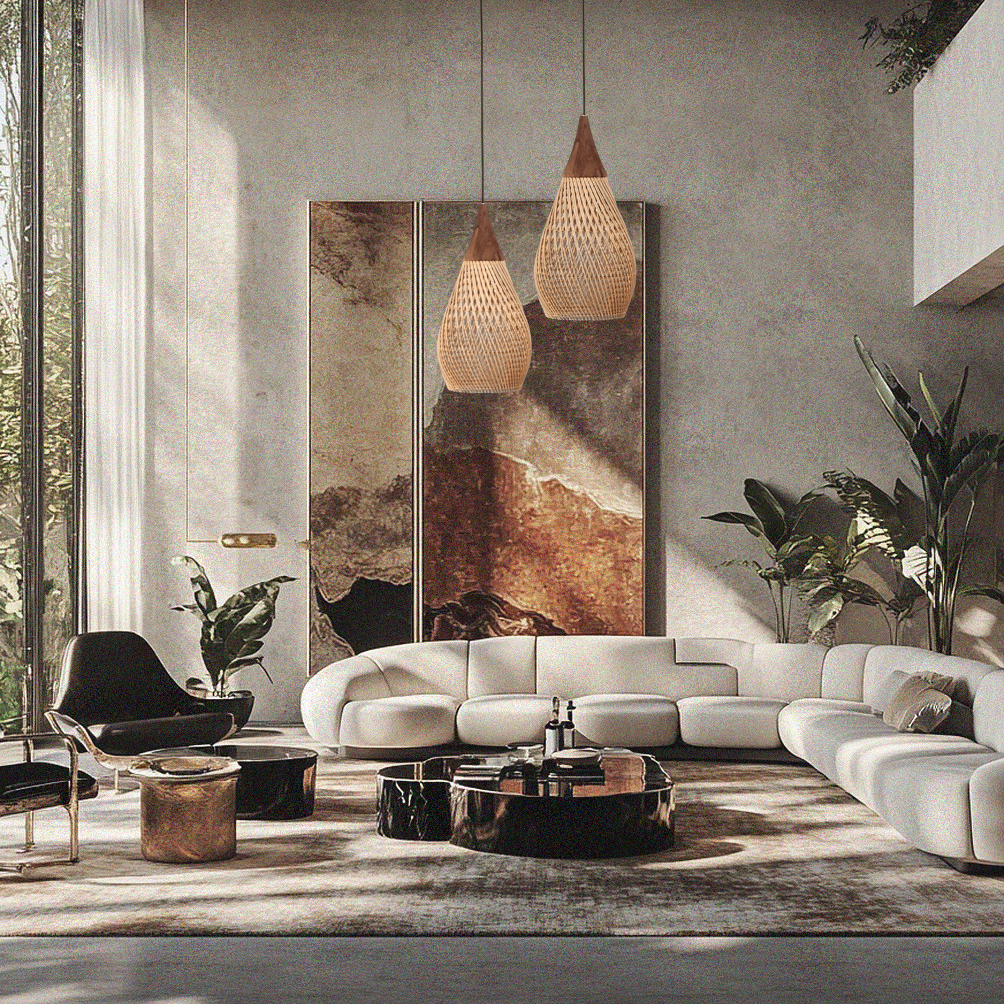 Hibicus A Rattan Pendant Light - Handwoven natural rattan