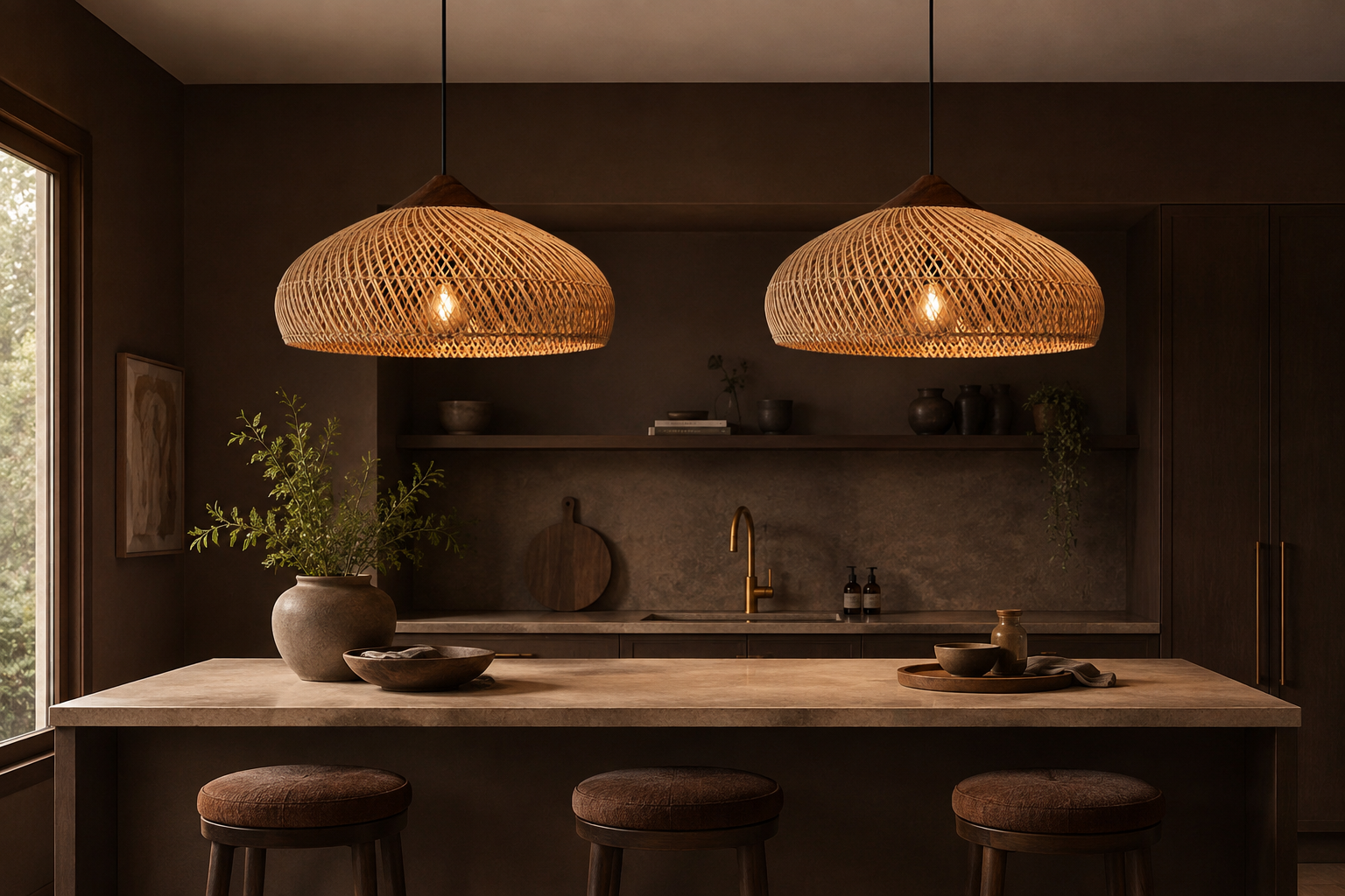 Hibicus D Rattan Pendant Light – Organic Woven Design