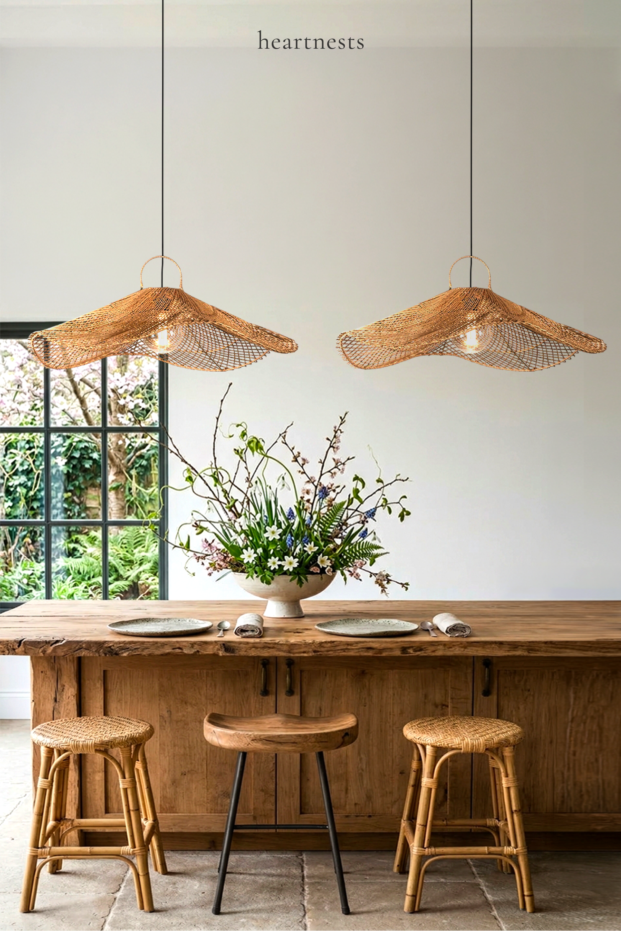 Saint Clemente Rattan Pendant Light - Handwoven Cane Rattan