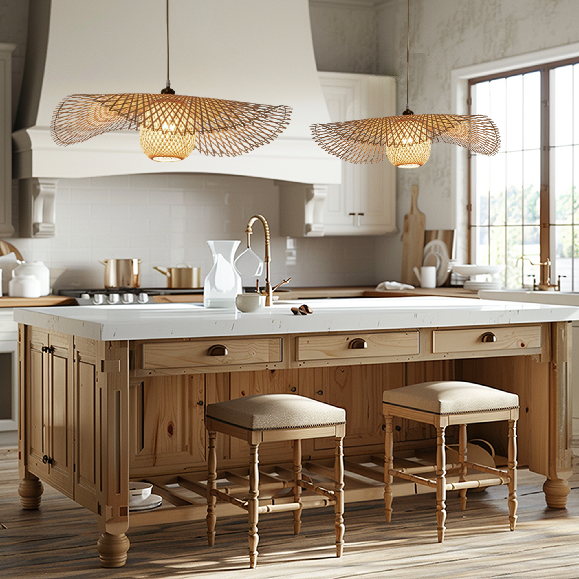Kauai Bamboo Pendant Light Sculptural Design