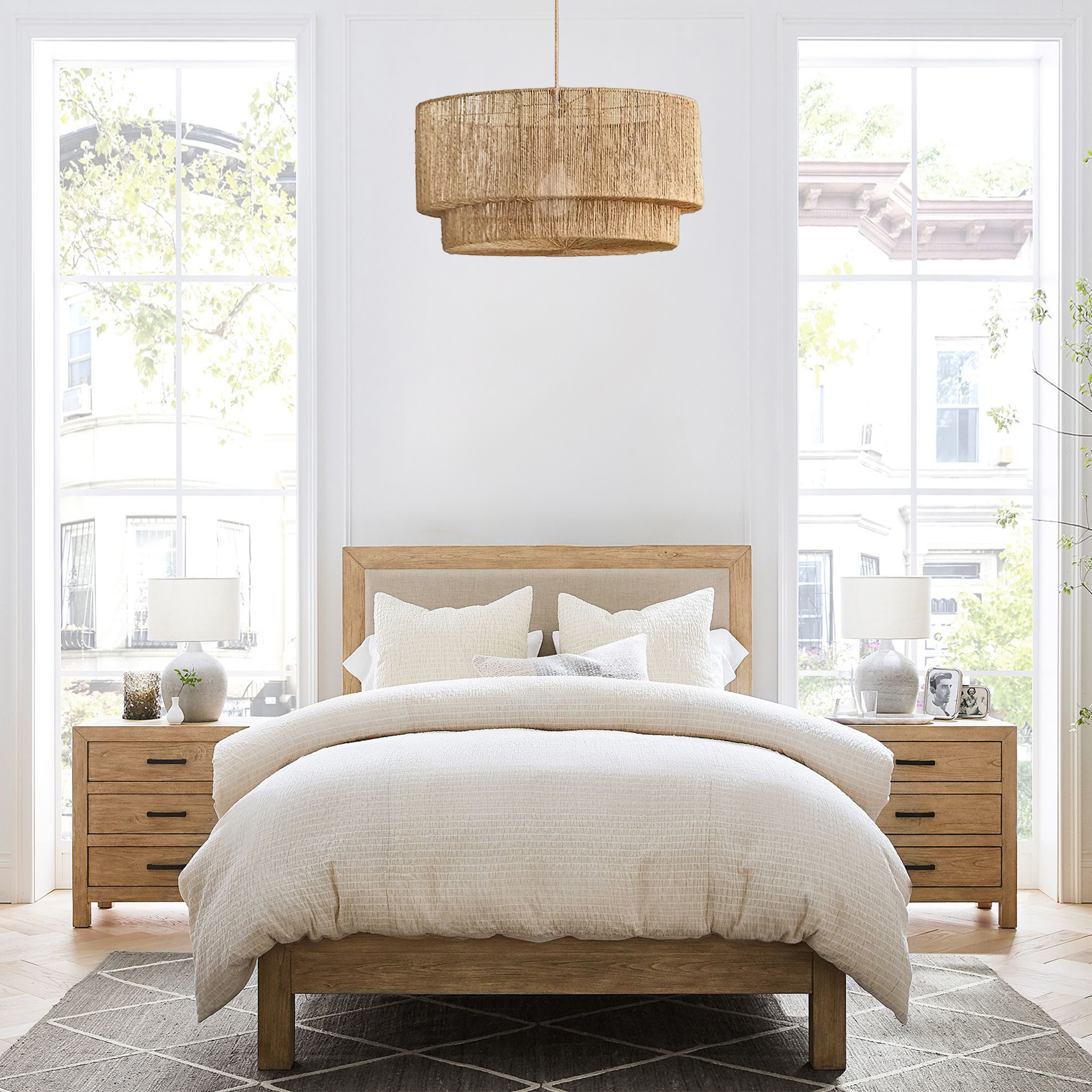 Lumina Jute Pendant Light - Handwoven natural rattan