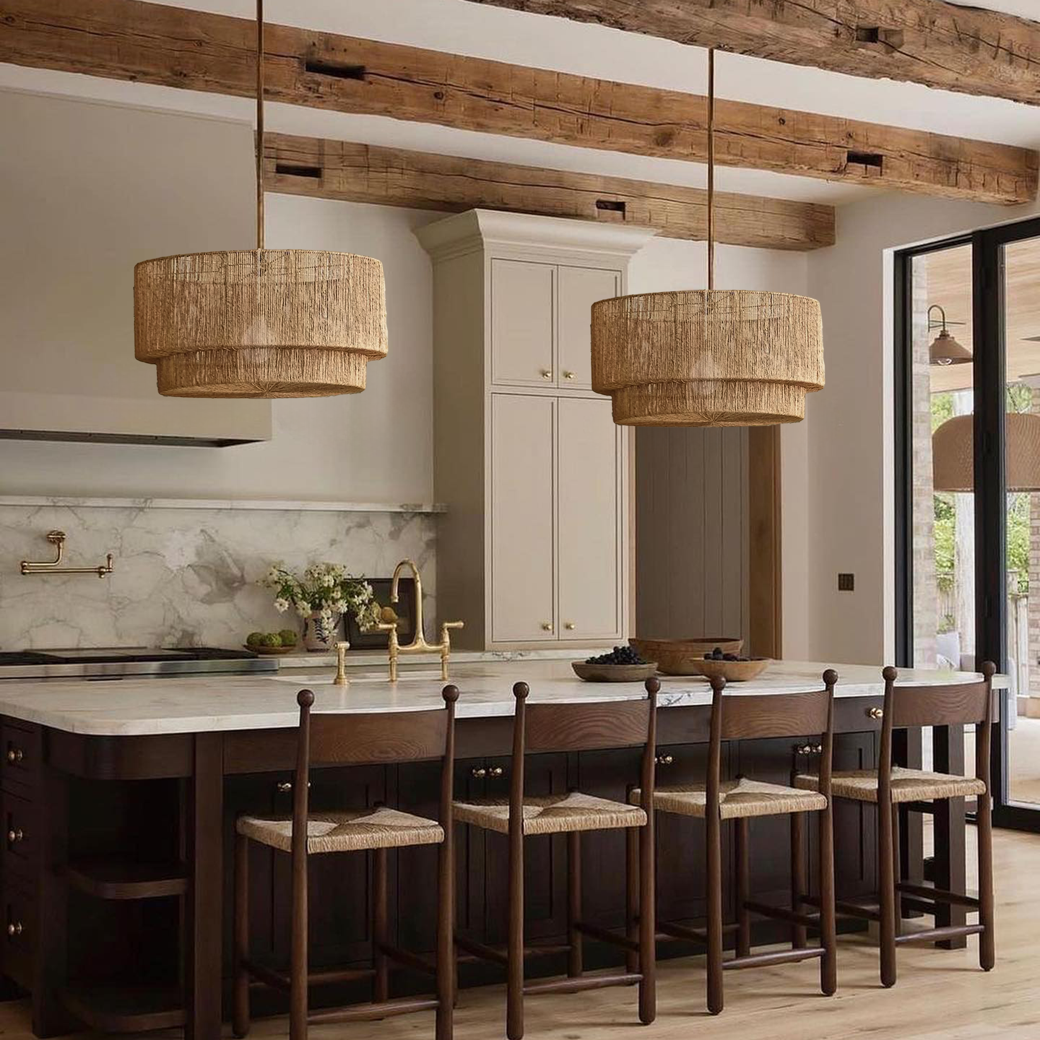 Lumina Jute Pendant Light - Handwoven natural rattan
