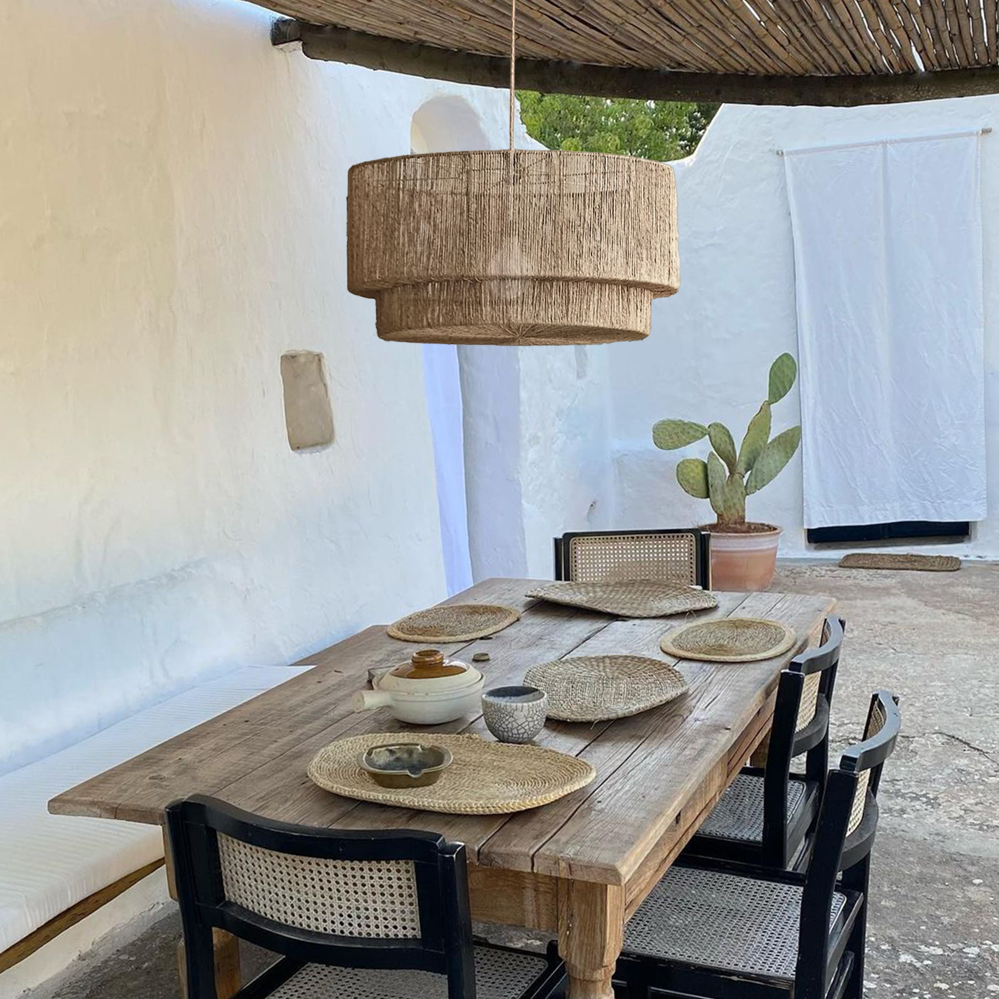 Lumina Jute Pendant Light - Handwoven natural rattan