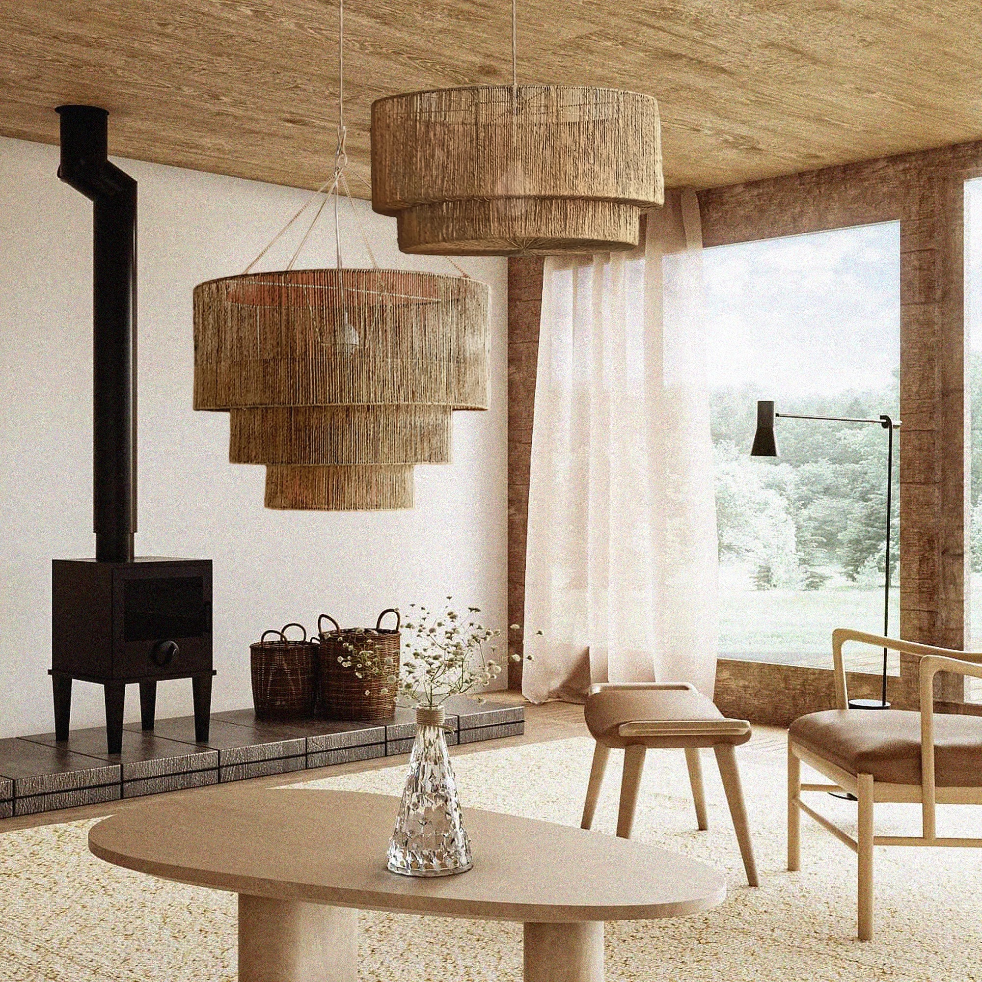 Lumina & Kasey Jute Pendant Light Bundle