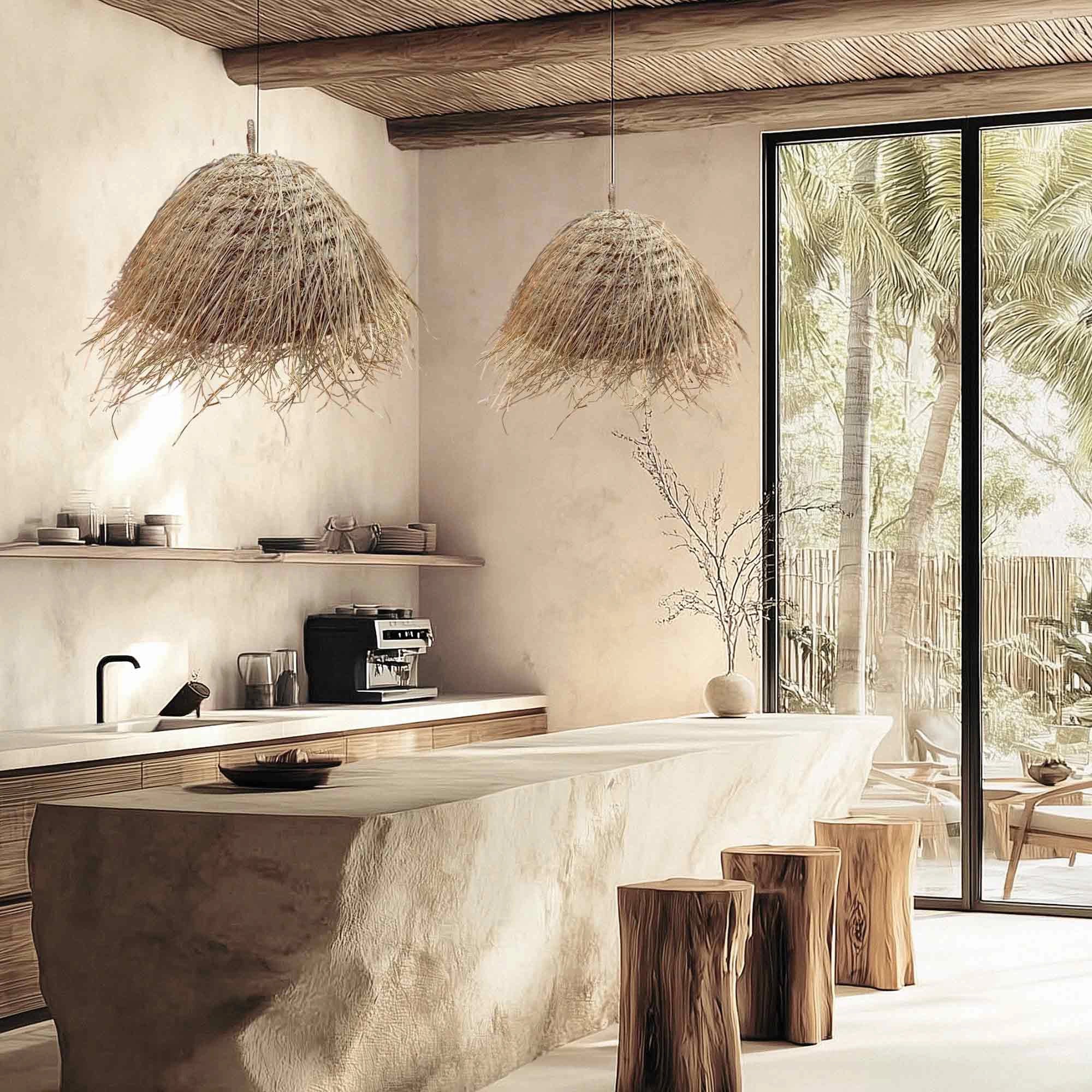 Majorca Seagrass Pendant Light - Handwoven Organic Seagrass