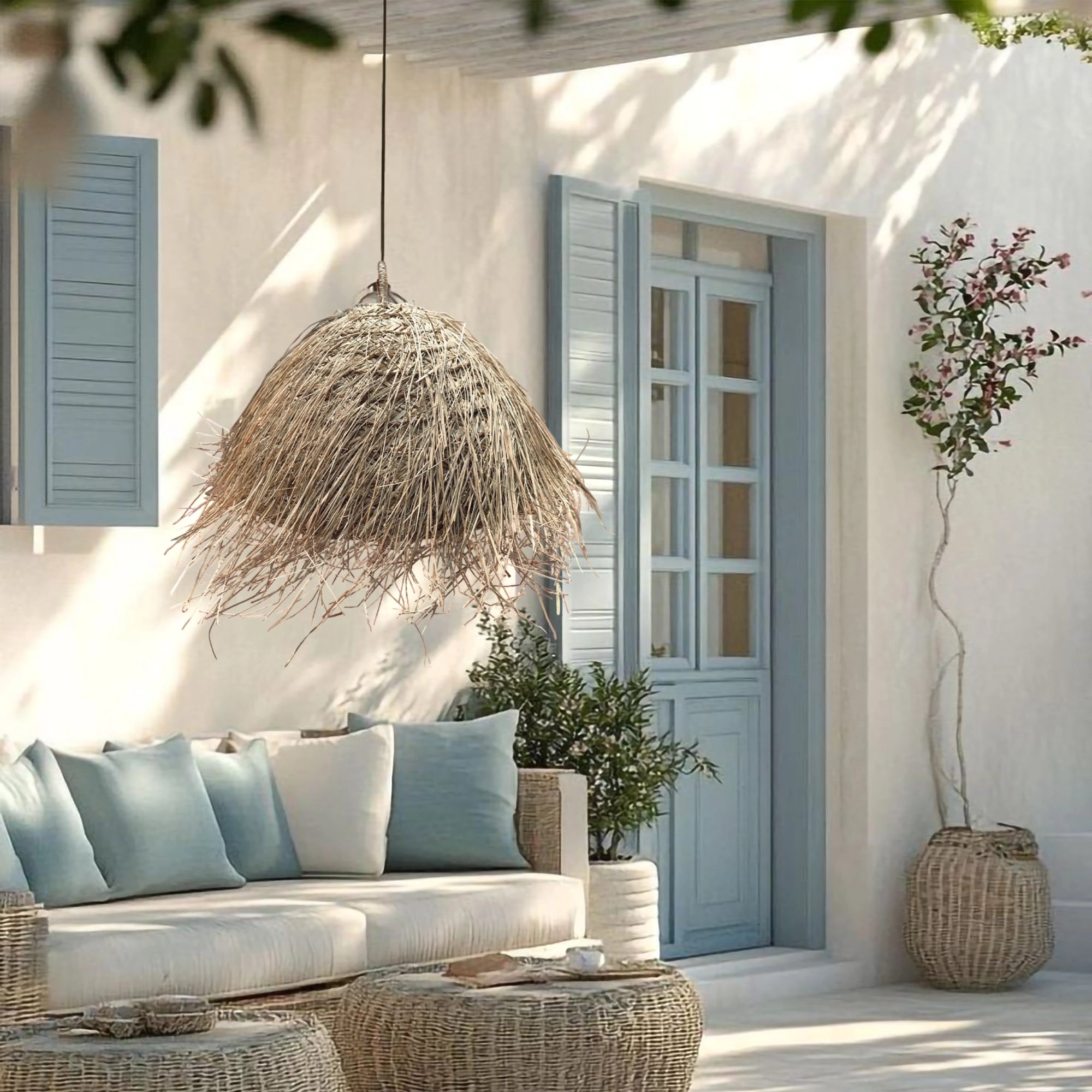 Majorca Seagrass Pendant Light - Handwoven Organic Seagrass