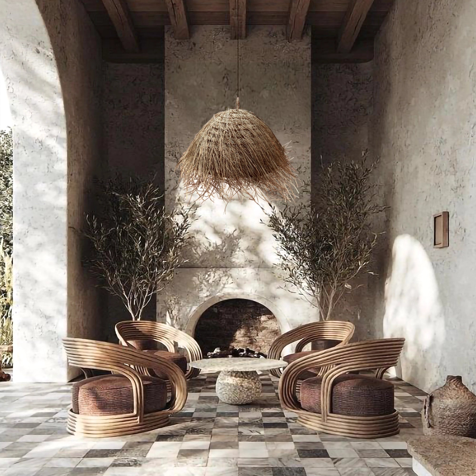 Majorca Seagrass Pendant Light - Handwoven Organic Seagrass