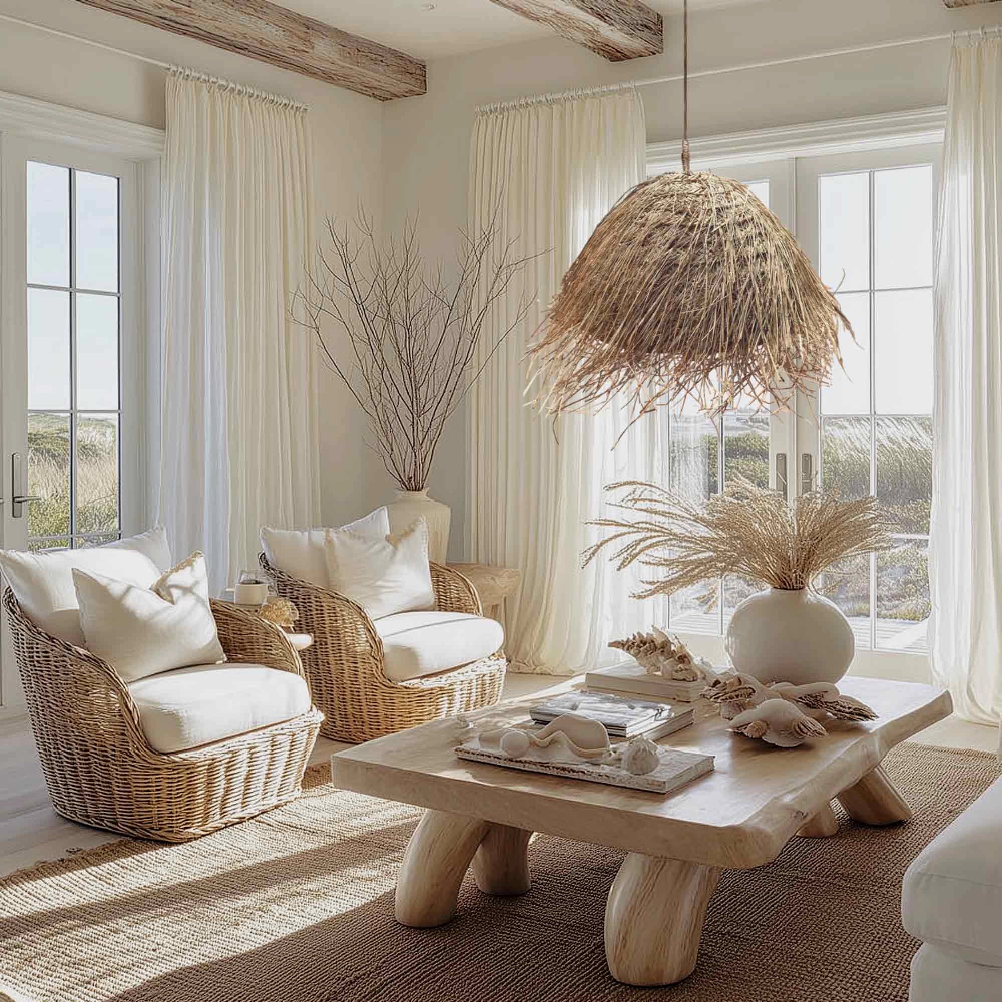 Majorca Seagrass Pendant Light - Handwoven Organic Seagrass