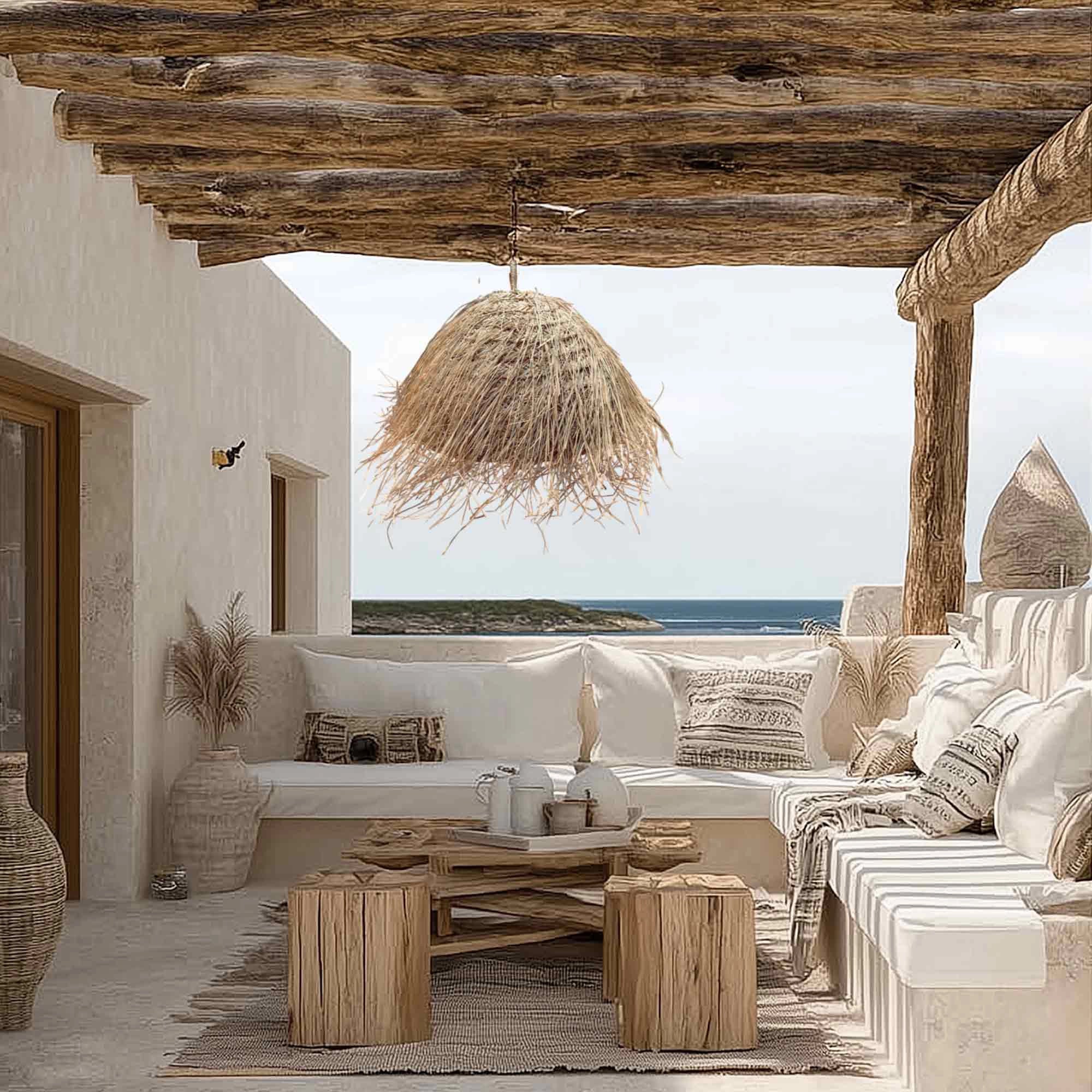 Majorca Seagrass Pendant Light - Handwoven Organic Seagrass