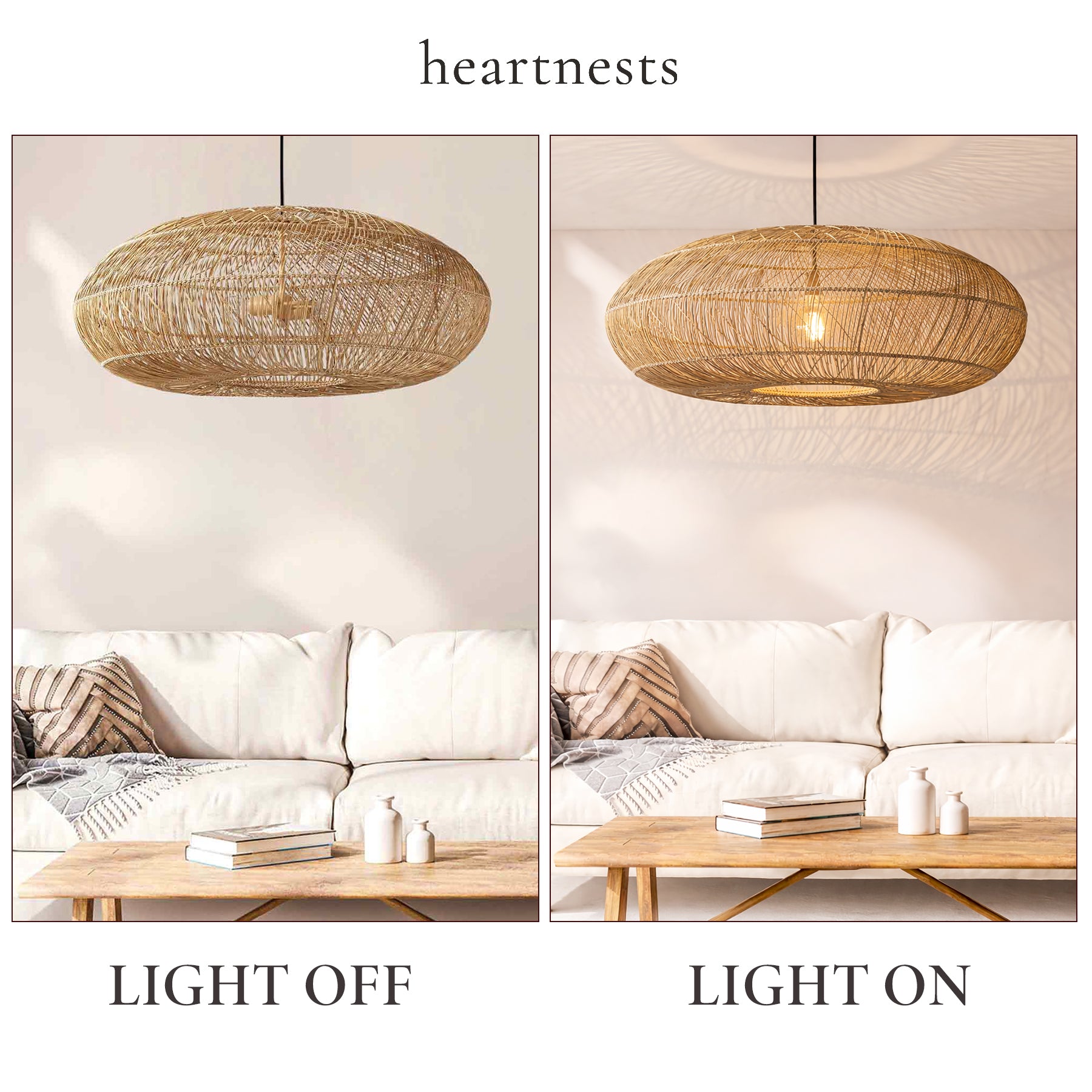 Maldives Rattan Pendant Light - Handwoven Cane Rattan