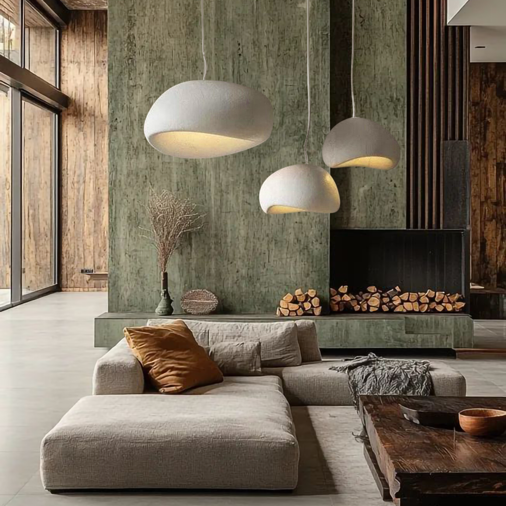 Nalia White Pendant Light Bundle Set of 3 – Polyester Resin