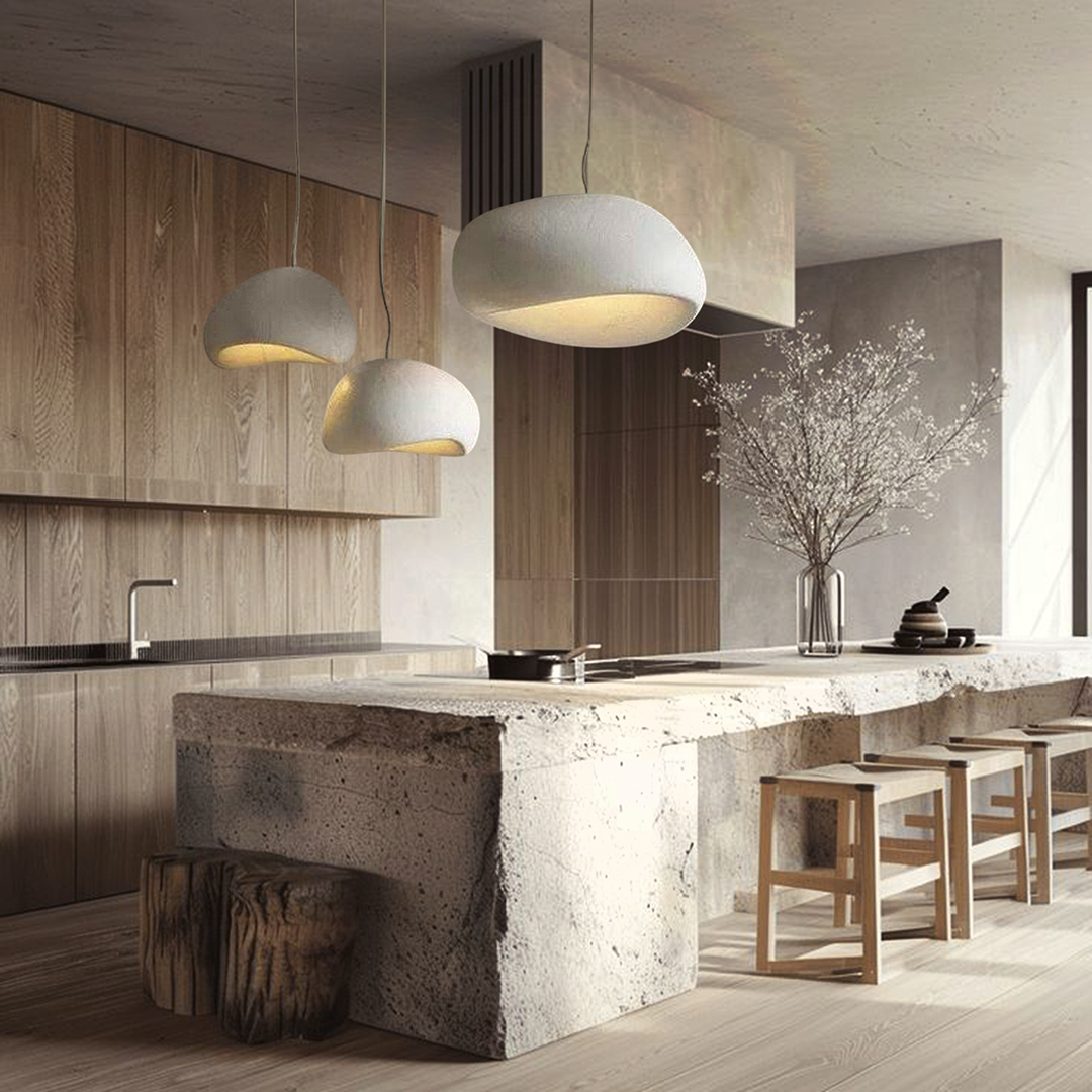 Nalia White Pendant Light Bundle Set of 3 – Polyester Resin