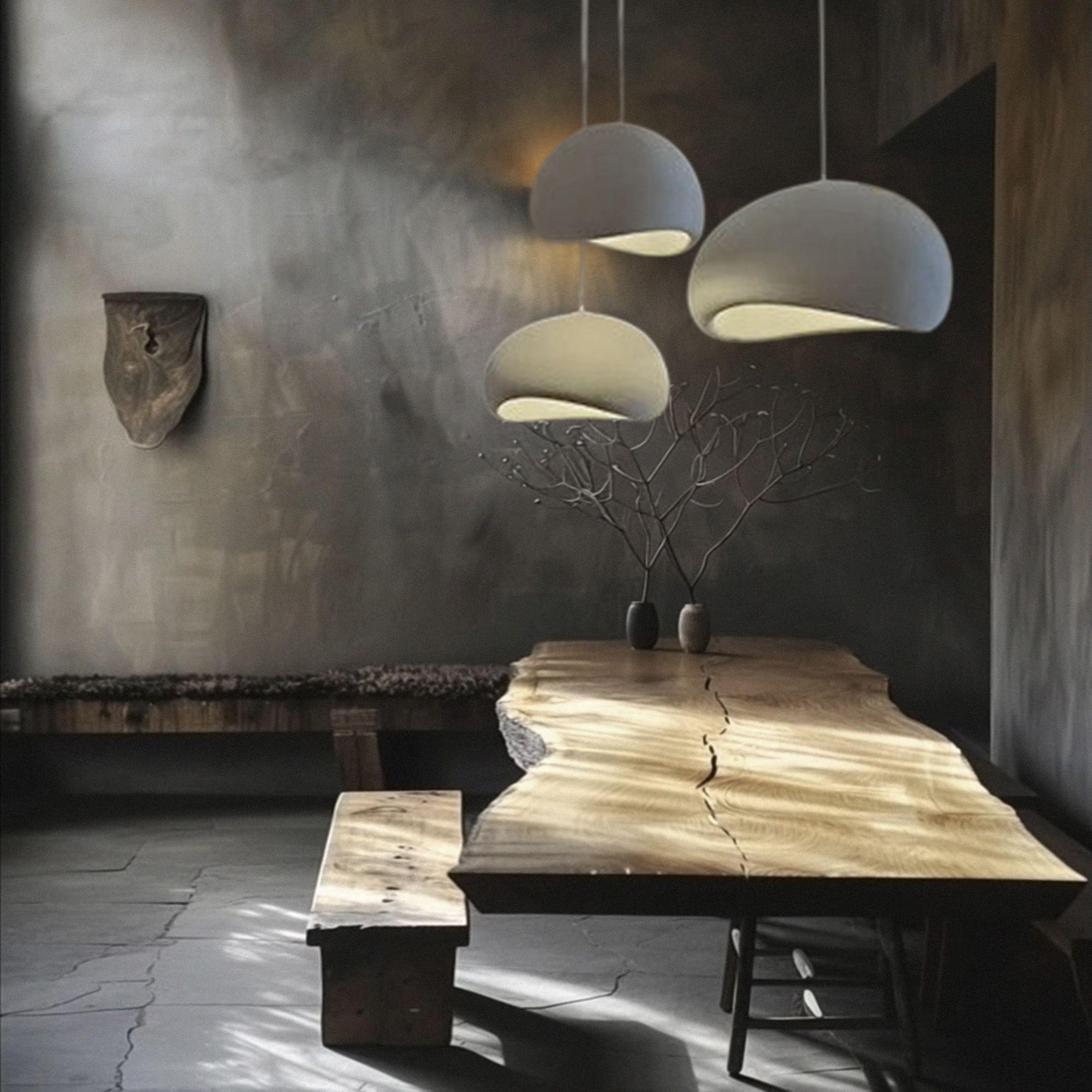 Nalia Grey Resin Pendant Light Bundle Set of 3 – Polyester Resin