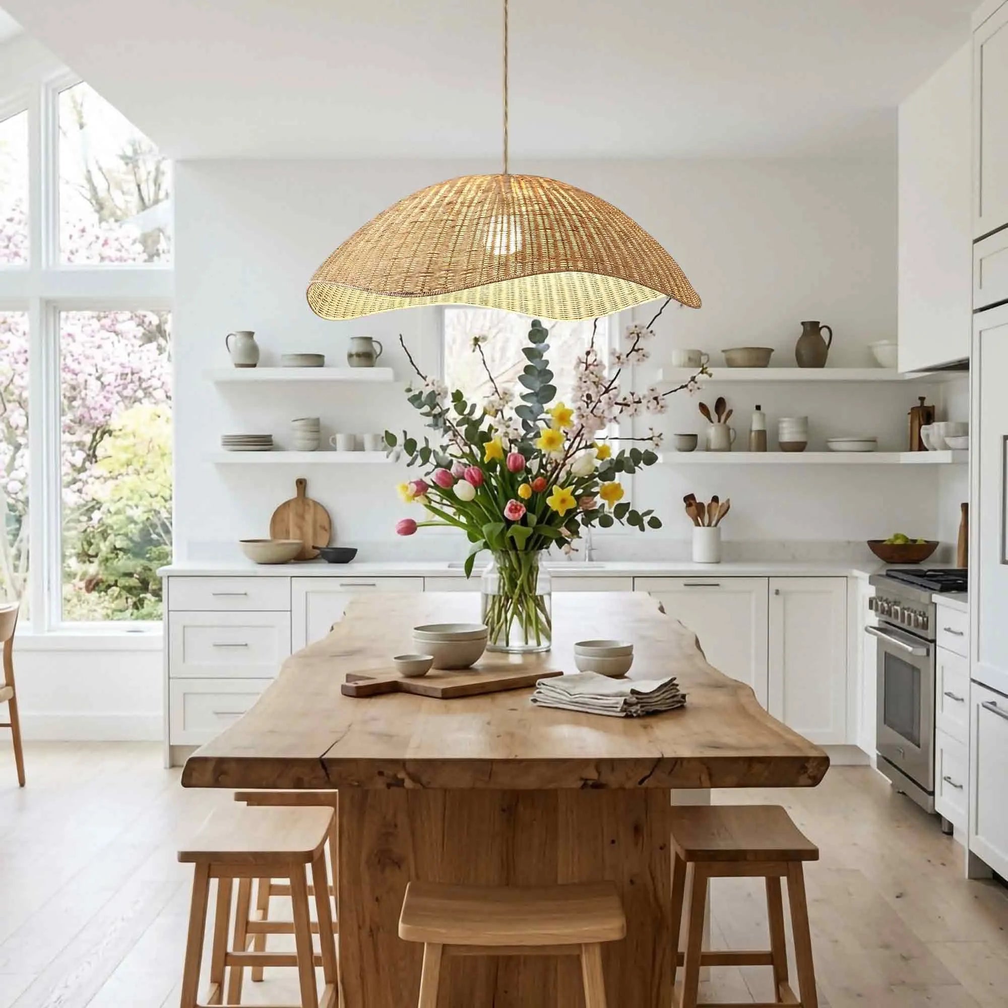 Nantucket Rattan Pendant Light – Sculptural Woven Design