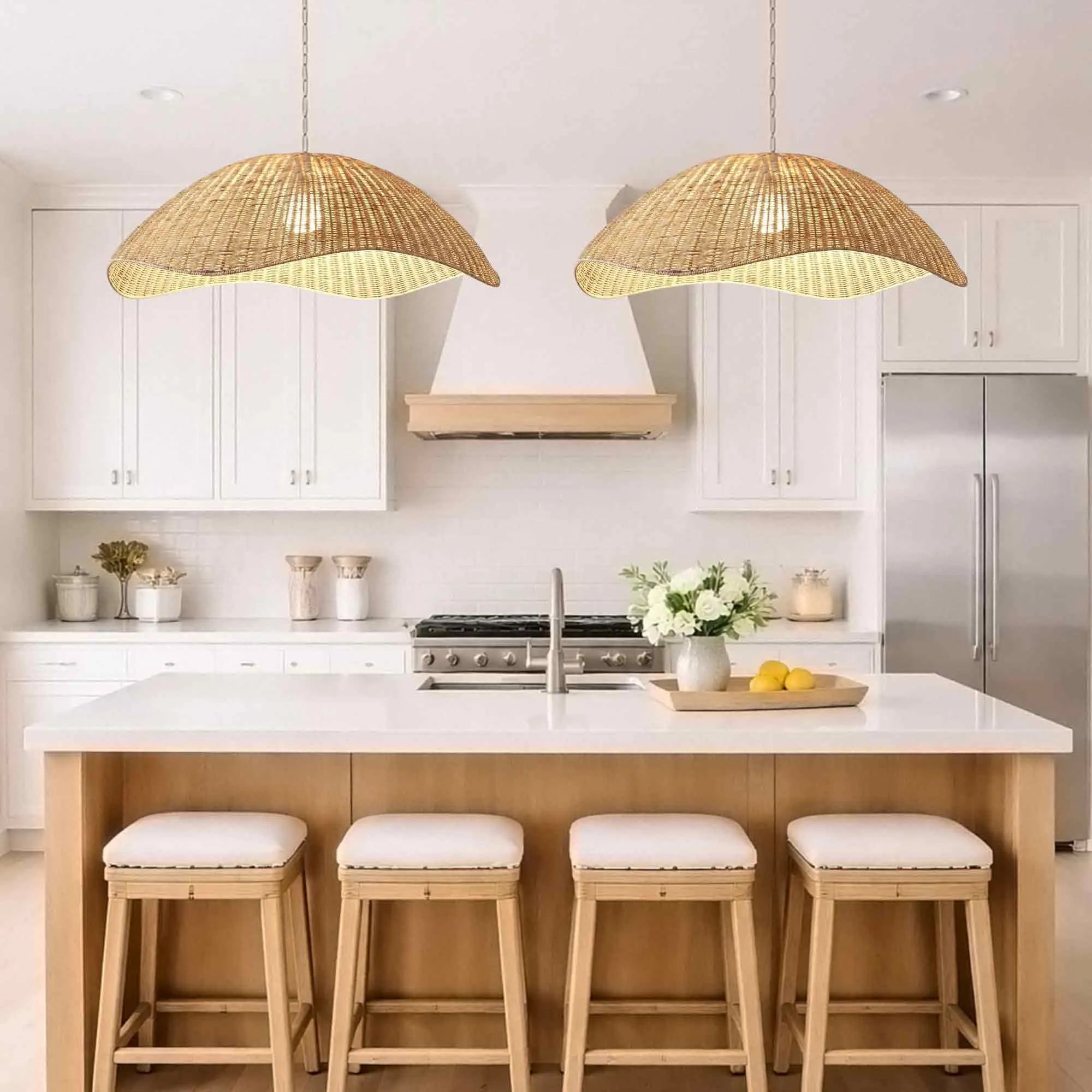 Nantucket Rattan Pendant Light – Sculptural Woven Design