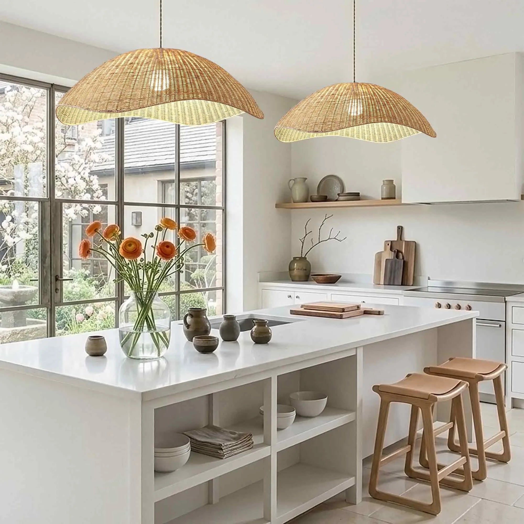 Nantucket Rattan Pendant Light – Sculptural Woven Design
