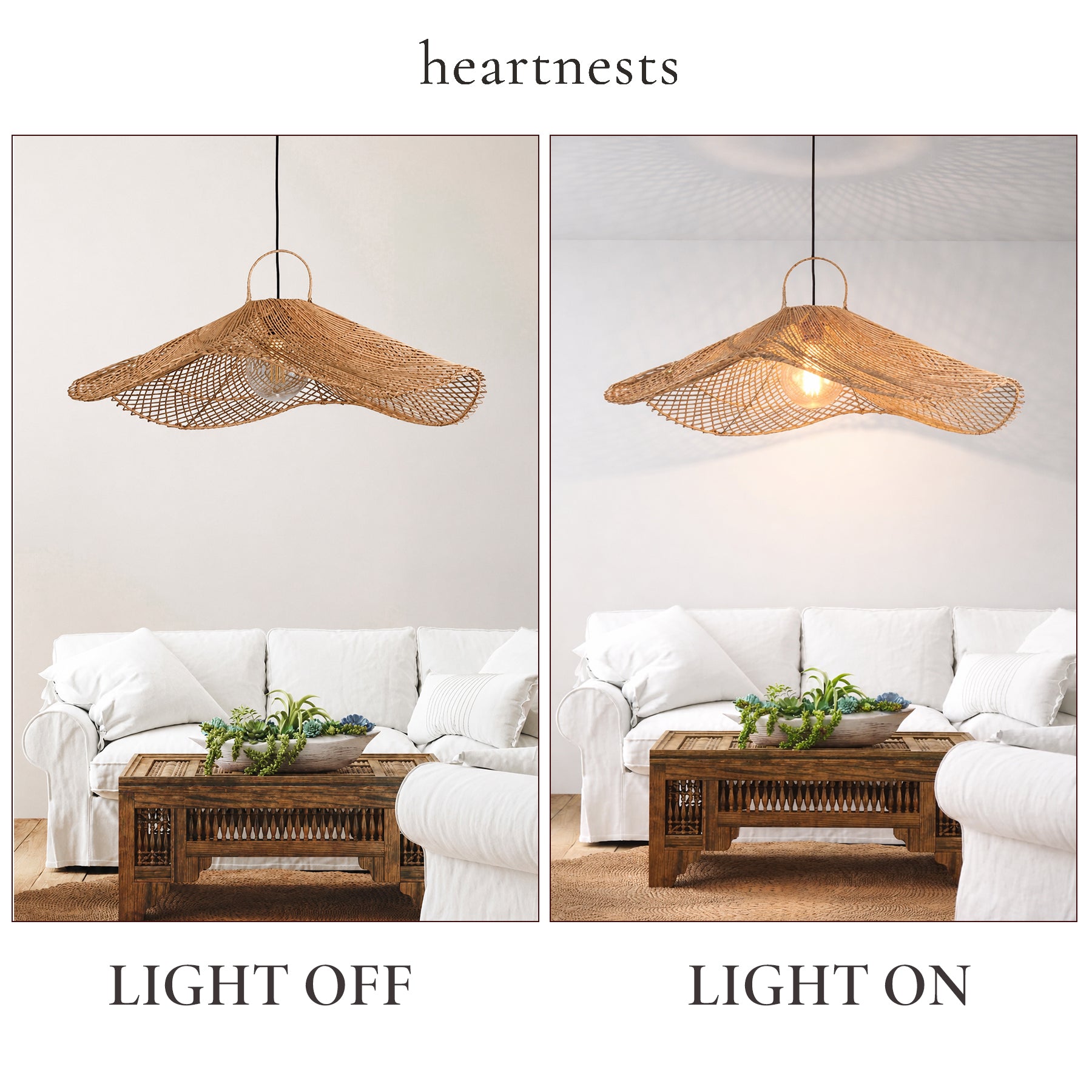 San Clemente Rattan Pendant Light - Handwoven Cane Rattan