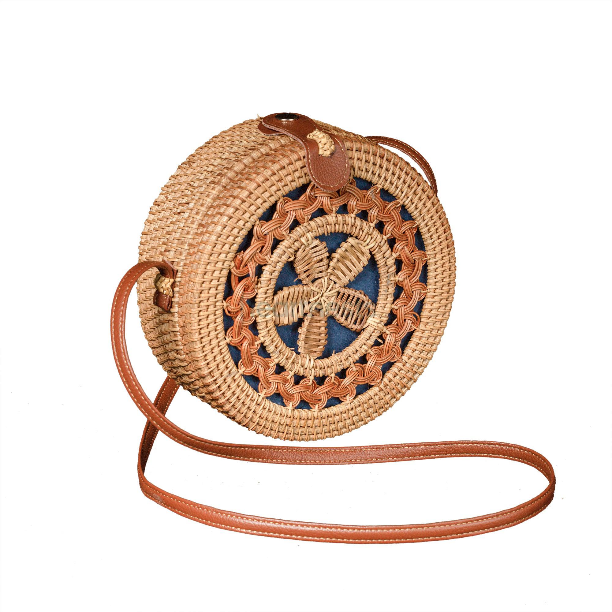 Sunny Rattan Crossbody Bag