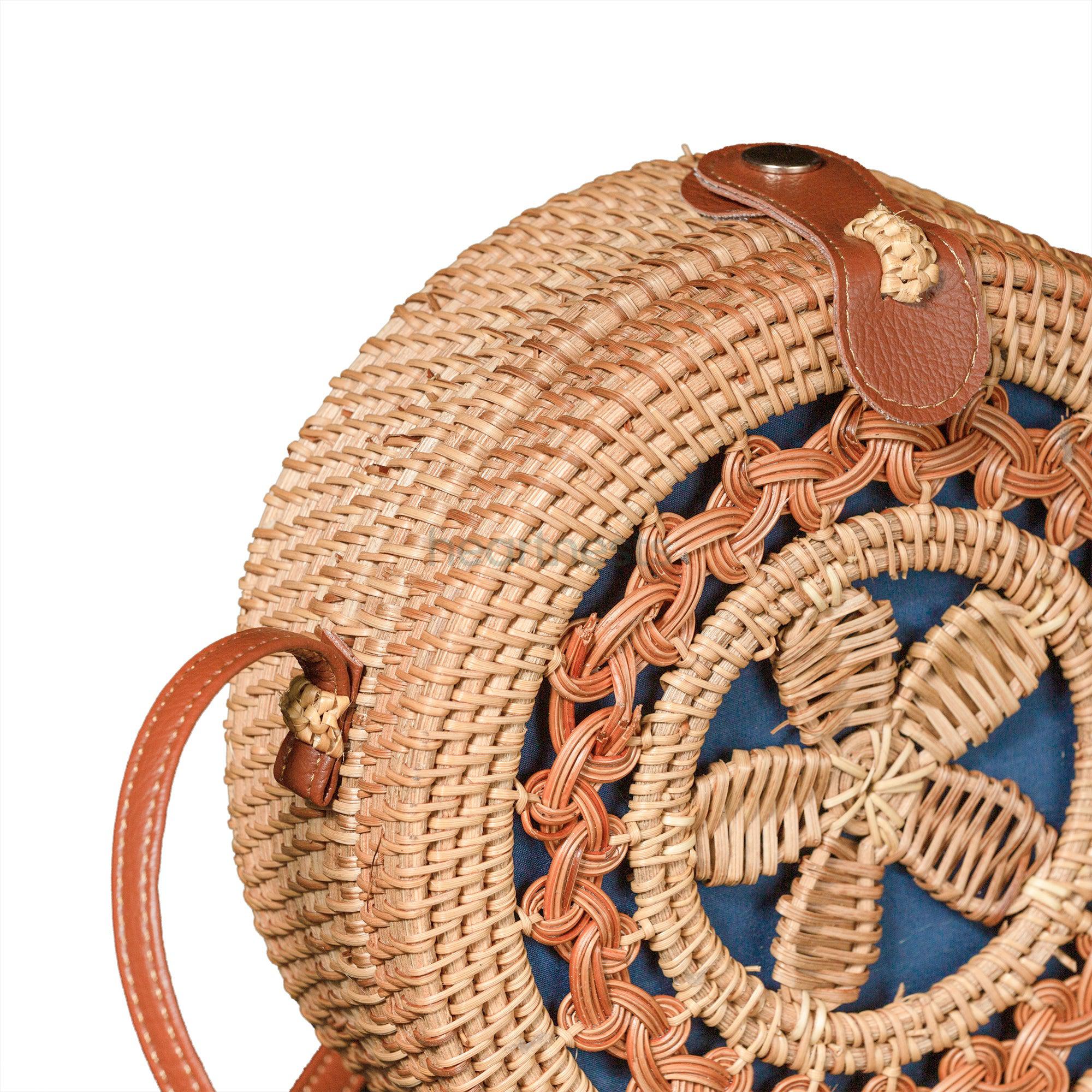 Sunny Rattan Crossbody Bag