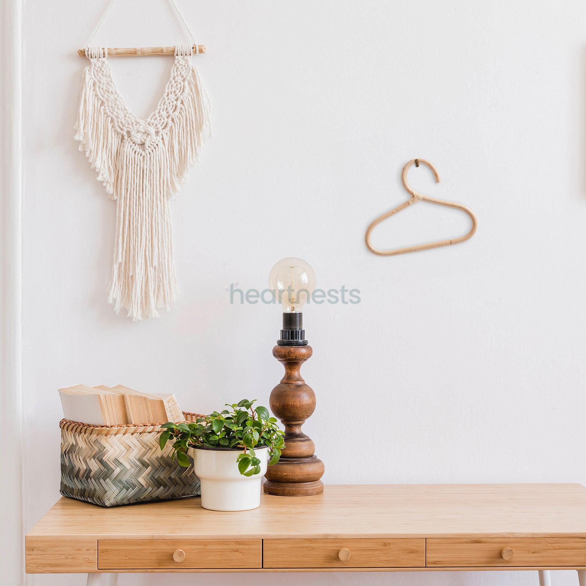 Sita Rattan Wall Decor Hanger - Handwoven Natural Rattan Clothing Hanger