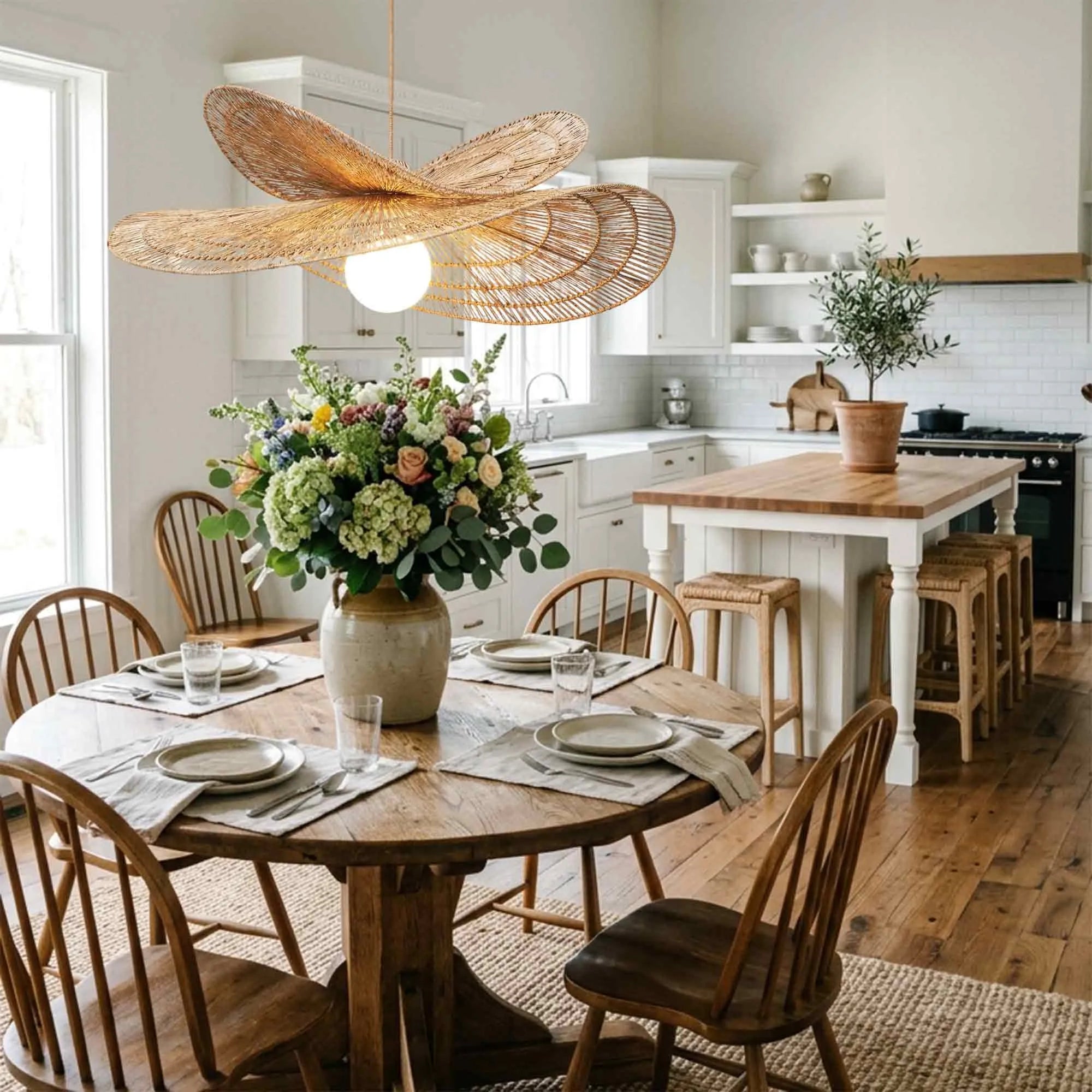 Solara Jute Pendant Light – Handwoven Natural Fibre