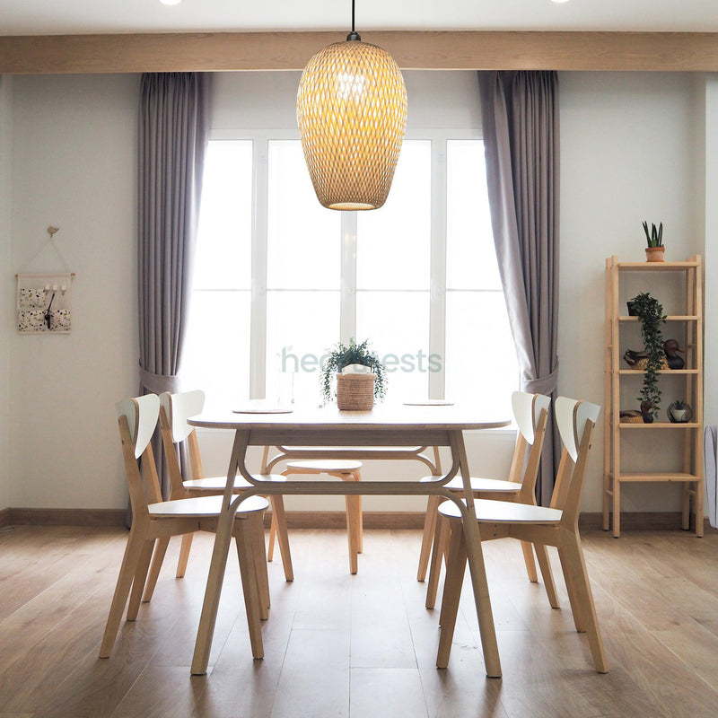 Sylvia Bamboo Pendant Light - Handwoven Organic Bamboo Ceiling Lamp