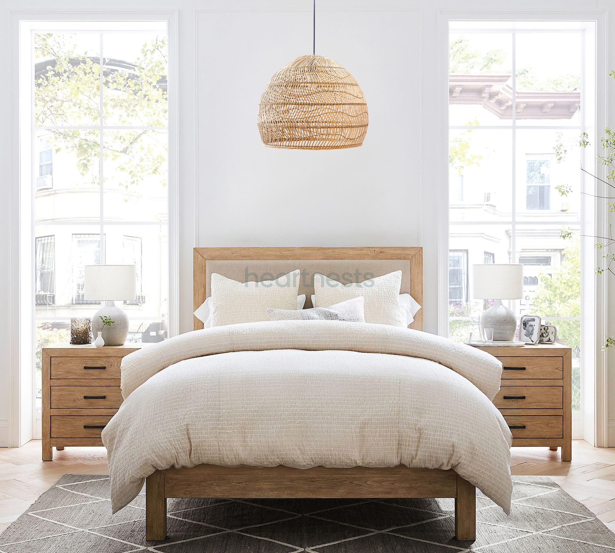 Timea Rattan Pendant Light - Available in 5 sizes- 23.6''/17.7''/15.6''/21.6''/15.7''