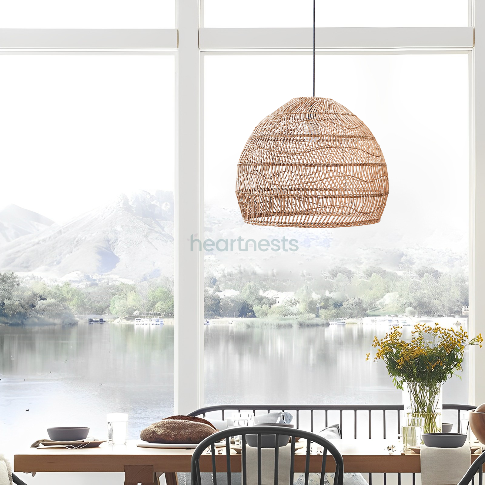 Timea Rattan Pendant Light - Available in 5 sizes- 23.6''/17.7''/15.6''/21.6''/15.7''