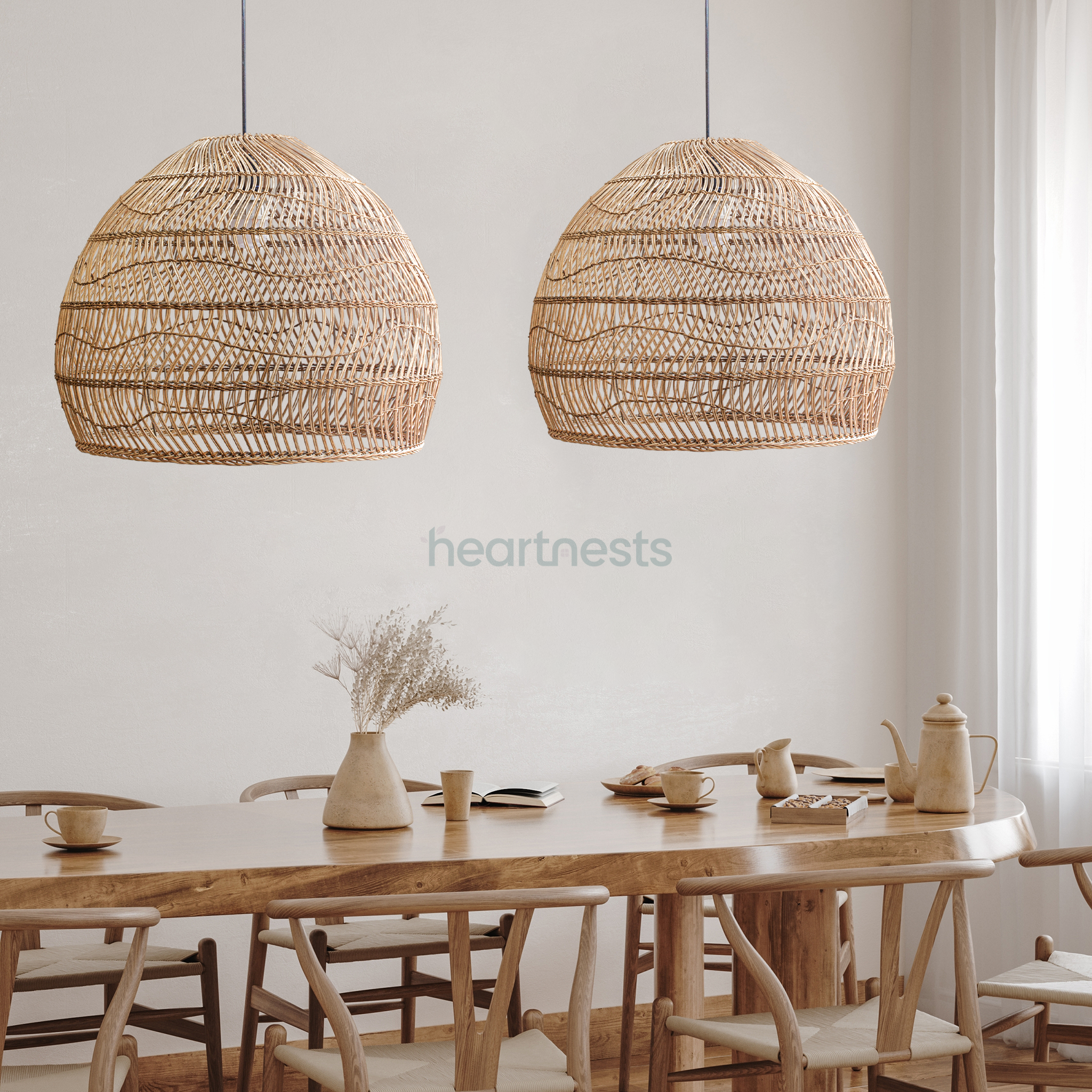 Timea Rattan Pendant Light - Available in 5 sizes- 23.6''/17.7''/15.6''/21.6''/15.7''