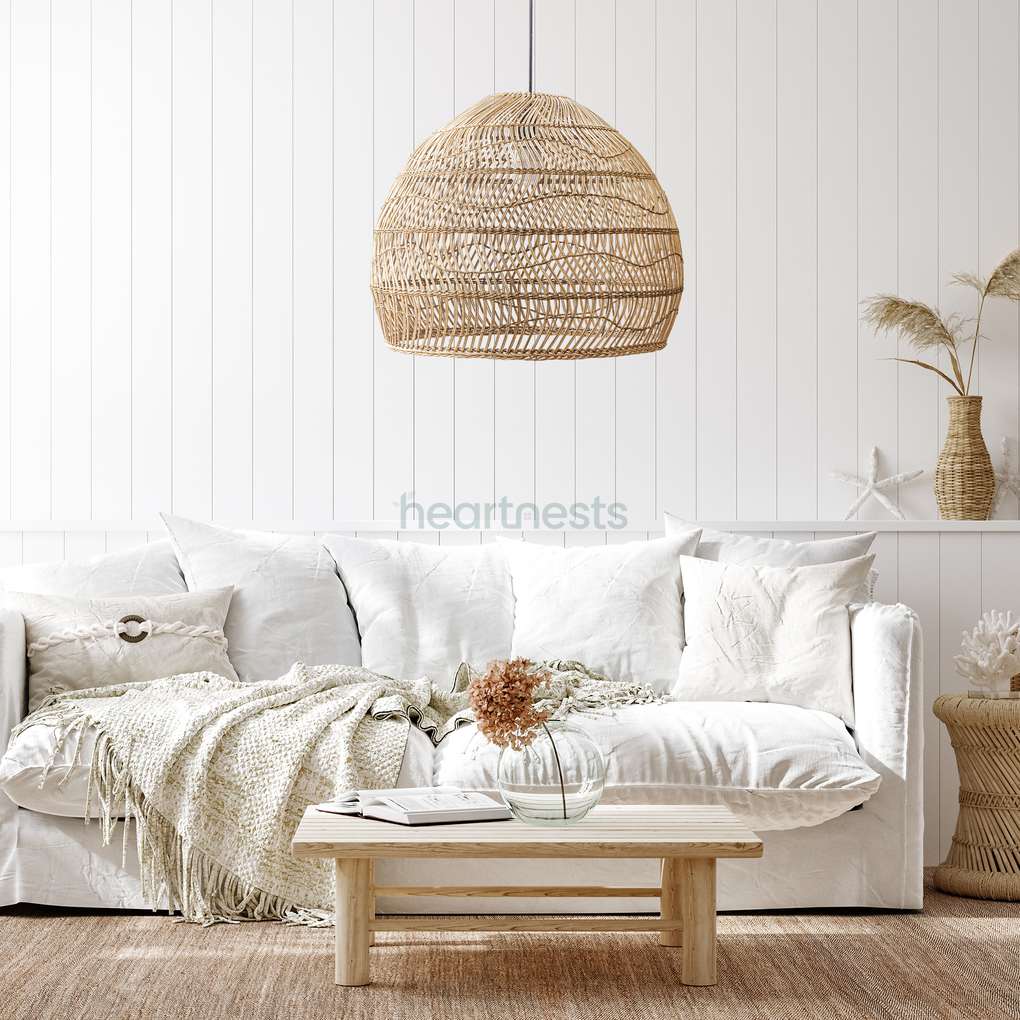 Timea Rattan Pendant Light - Available in 5 sizes- 23.6''/17.7''/15.6''/21.6''/15.7''