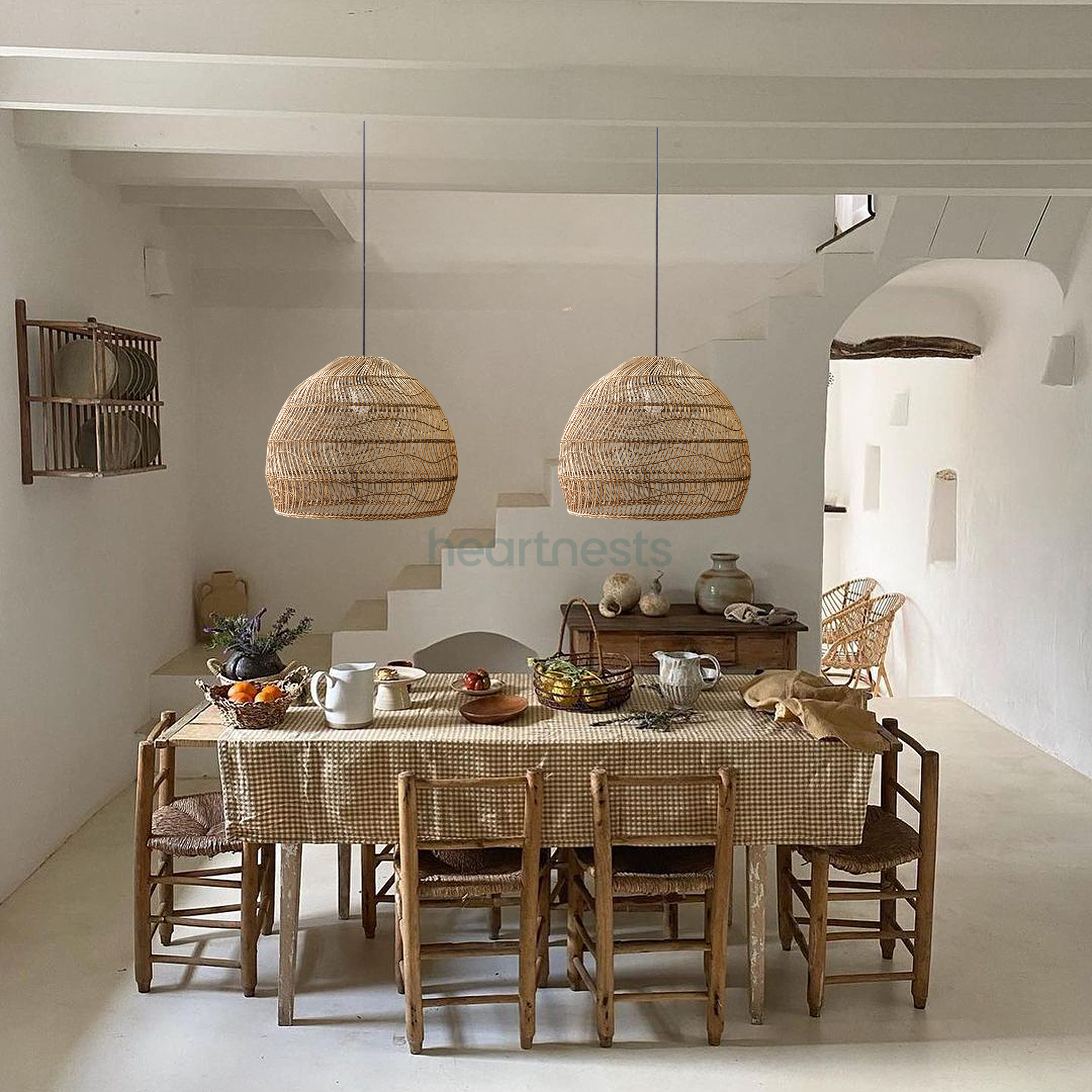 Timea Rattan Pendant Light - Available in 5 sizes- 23.6''/17.7''/15.6''/21.6''/15.7''