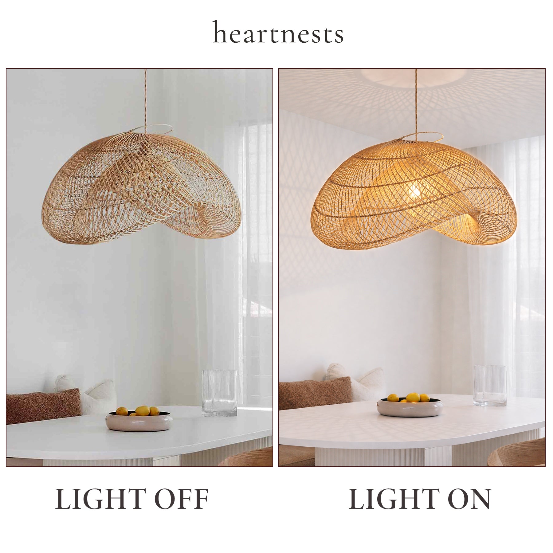 Amelia Rattan Pendant Light - Handwoven Cane Rattan